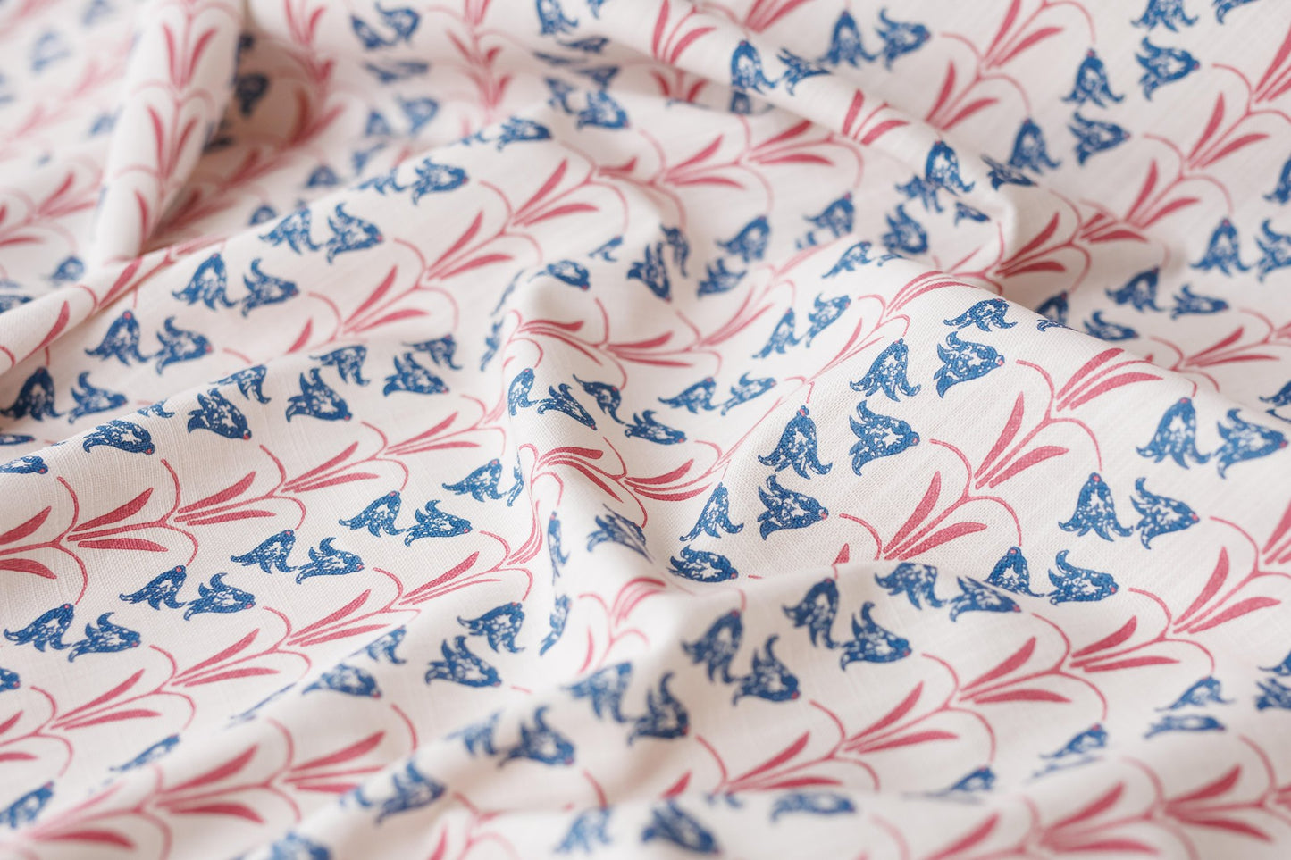 Bluebells Curtains | Made to Measure | Blue/Raspberry