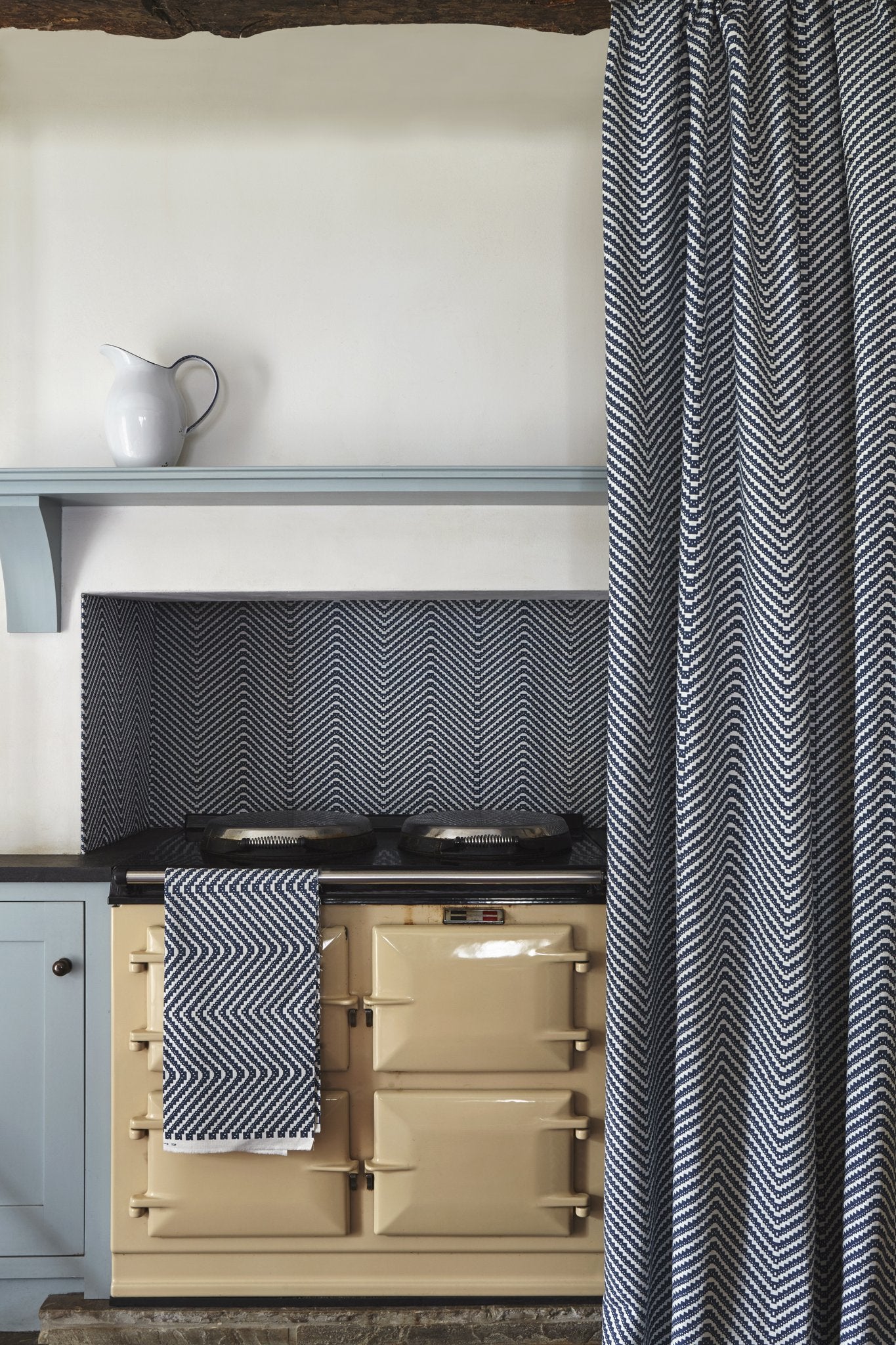 Chevron Roman Blind | Made to Measure | Ink Blue