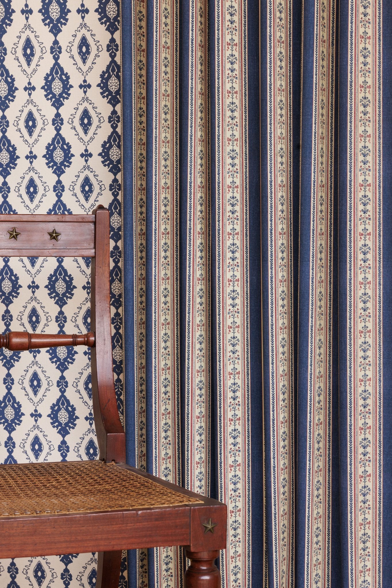 Folk Stripe Curtains | Made to Measure | Navy