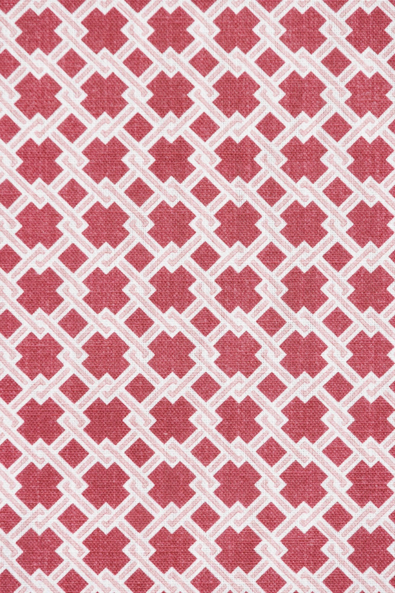 Lattice Cane Curtains | Made to Measure | Red/Pink