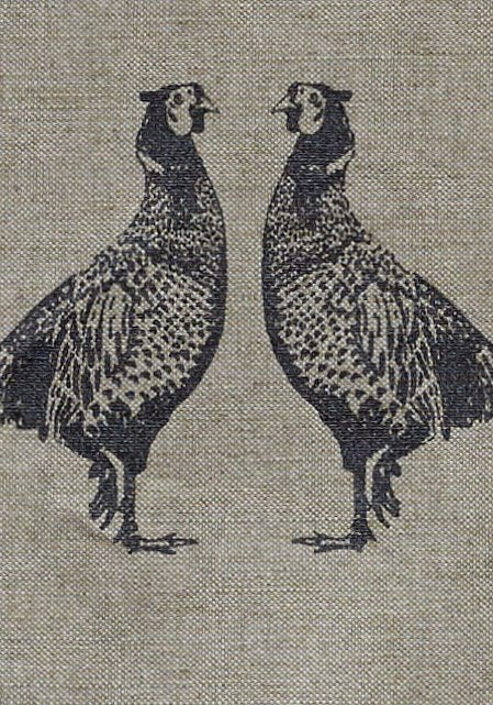 Pheasant Curtains | Made to Measure | Charcoal on Natural