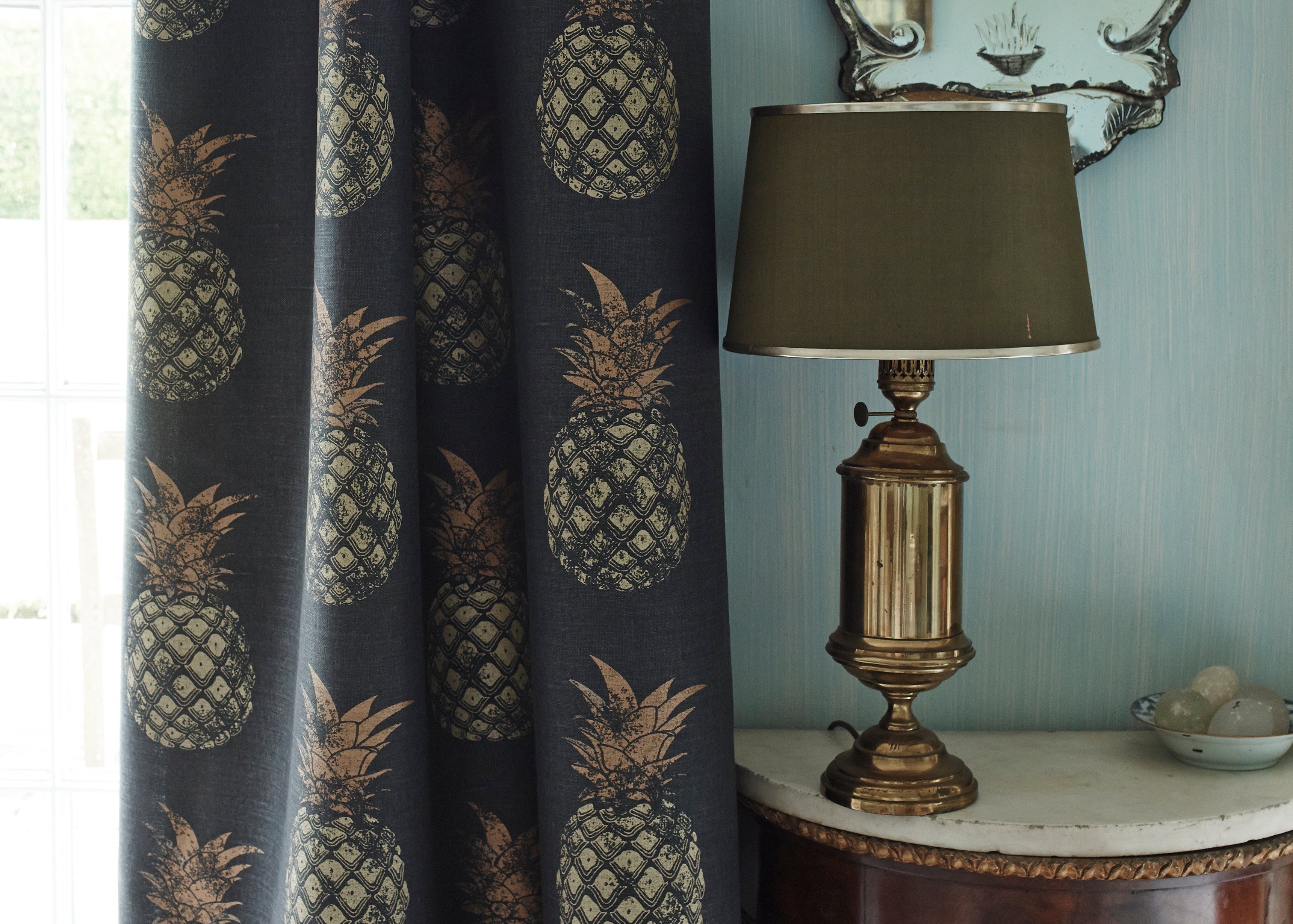 Made to measure Roman blind styled in interior
