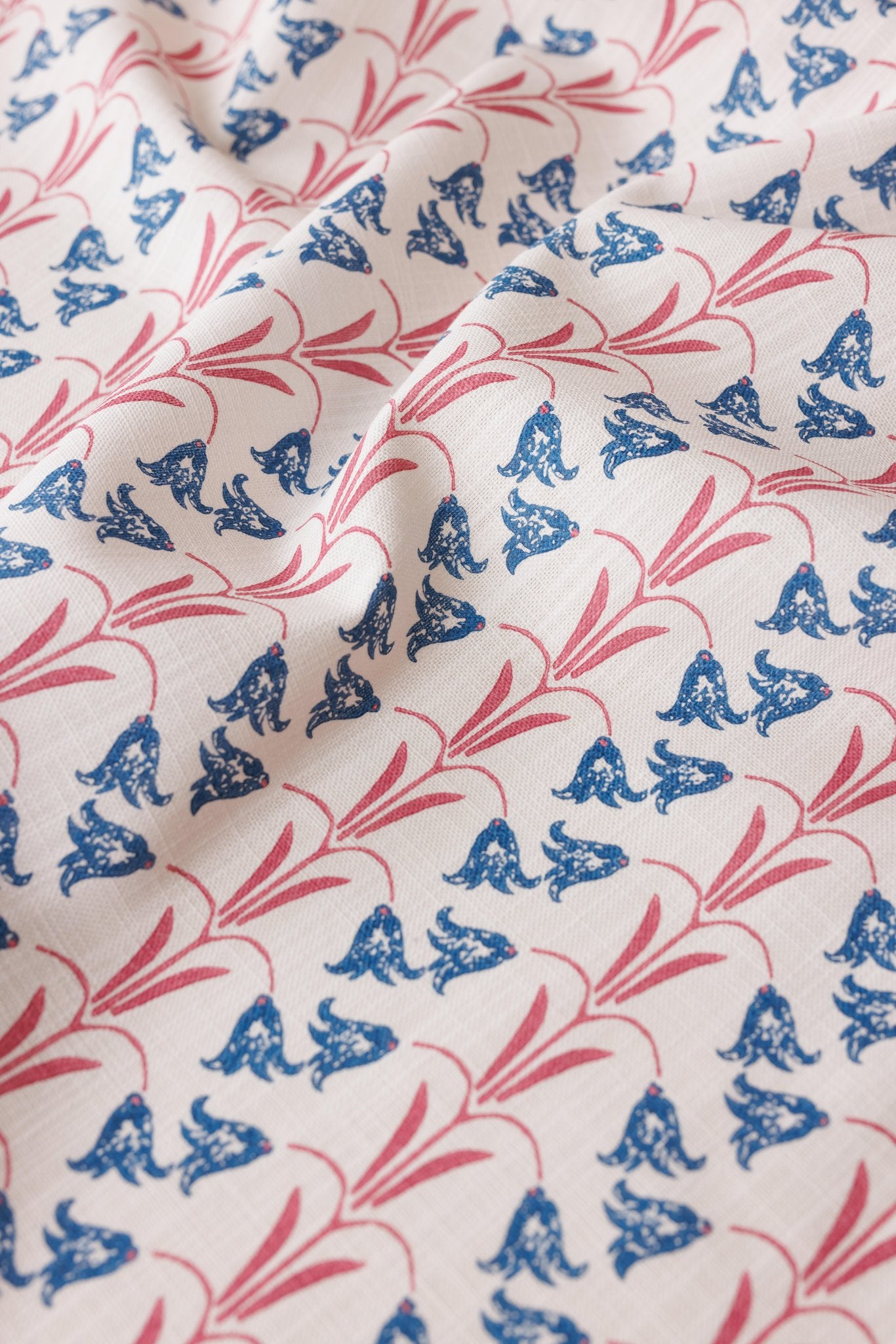 Bluebells Curtains | Made to Measure | Blue/Raspberry