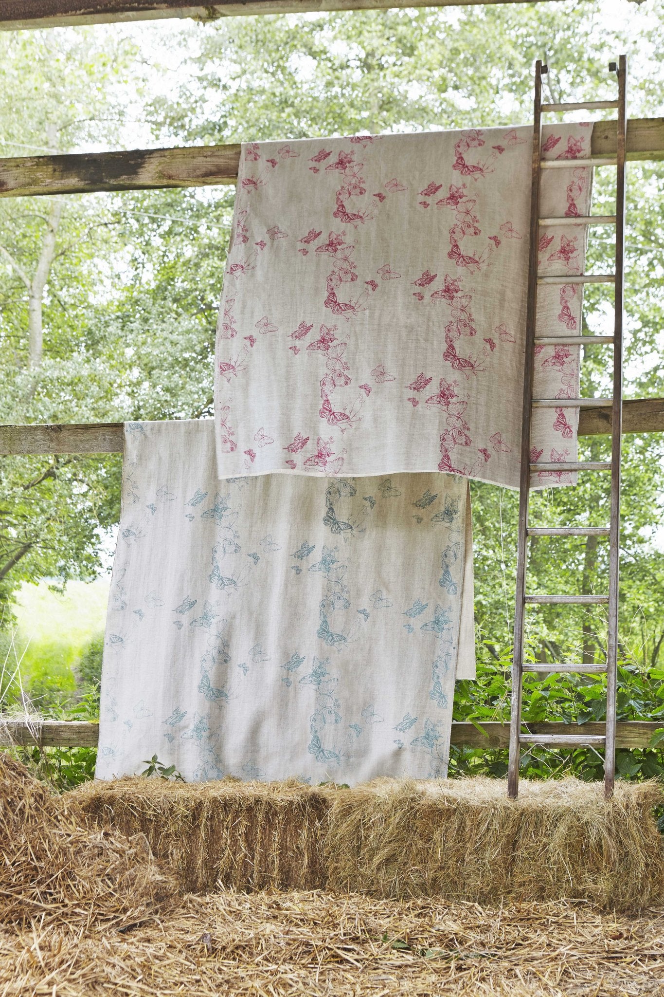 Butterflies Roman Blind | Made to Measure | Raspberry