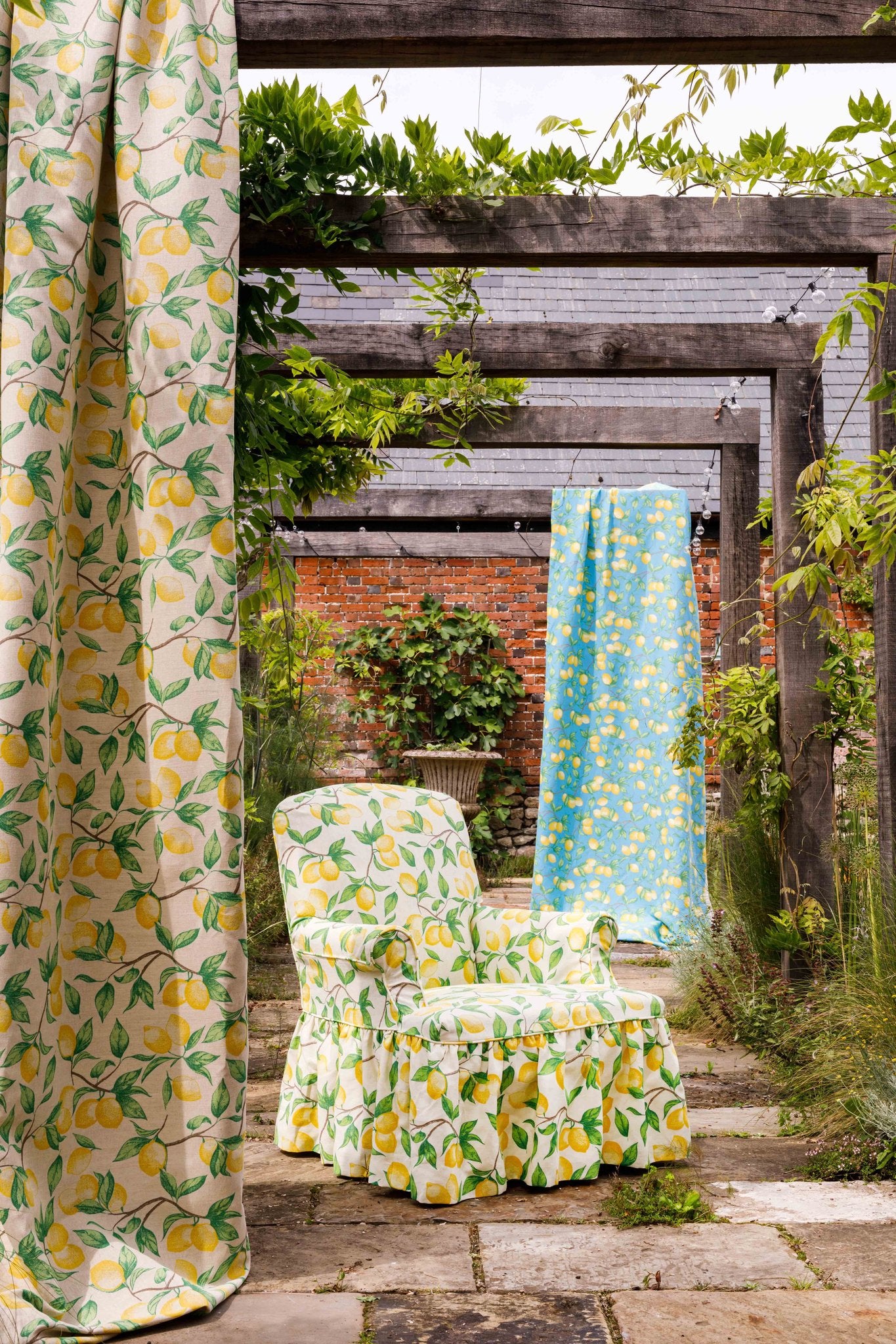 Capri Lemon Roman Blind | Made to Measure | Azure Blue