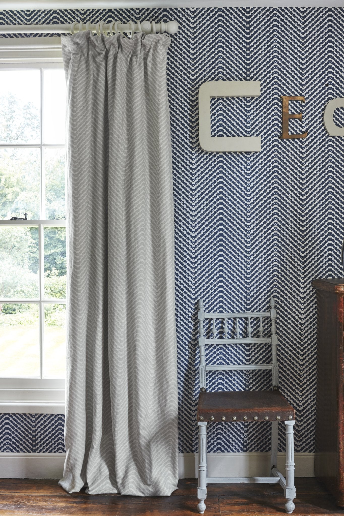 Chevron Curtains | Made to Measure | Grey