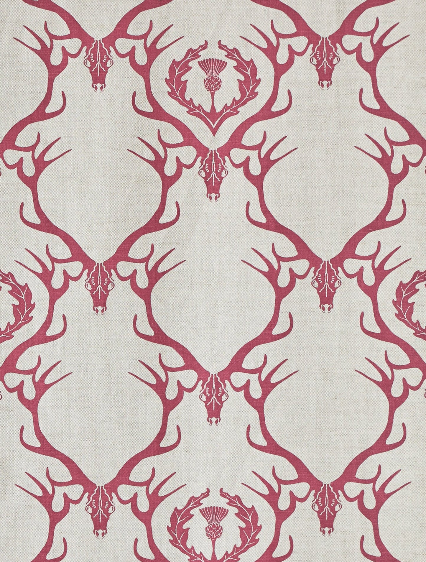 Deer Damask Curtains | Made to Measure | Claret