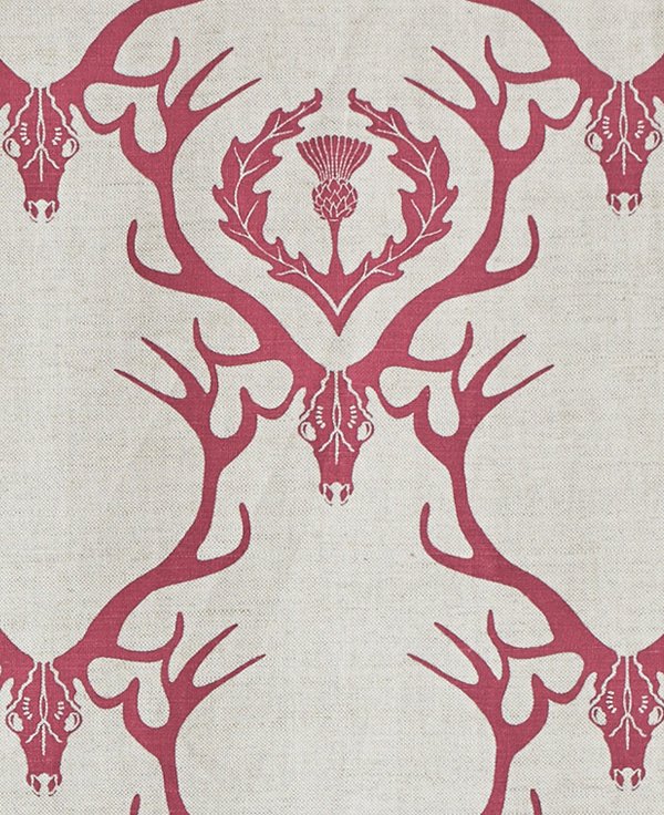 Deer Damask Curtains | Made to Measure | Claret