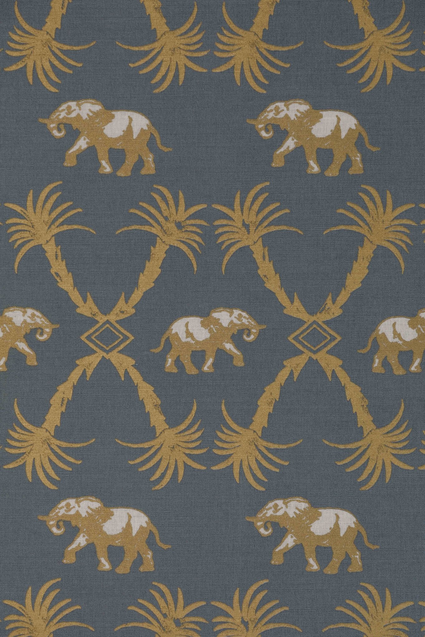 Elephant Palm Curtains | Made to Measure | Gunmetal / Gold