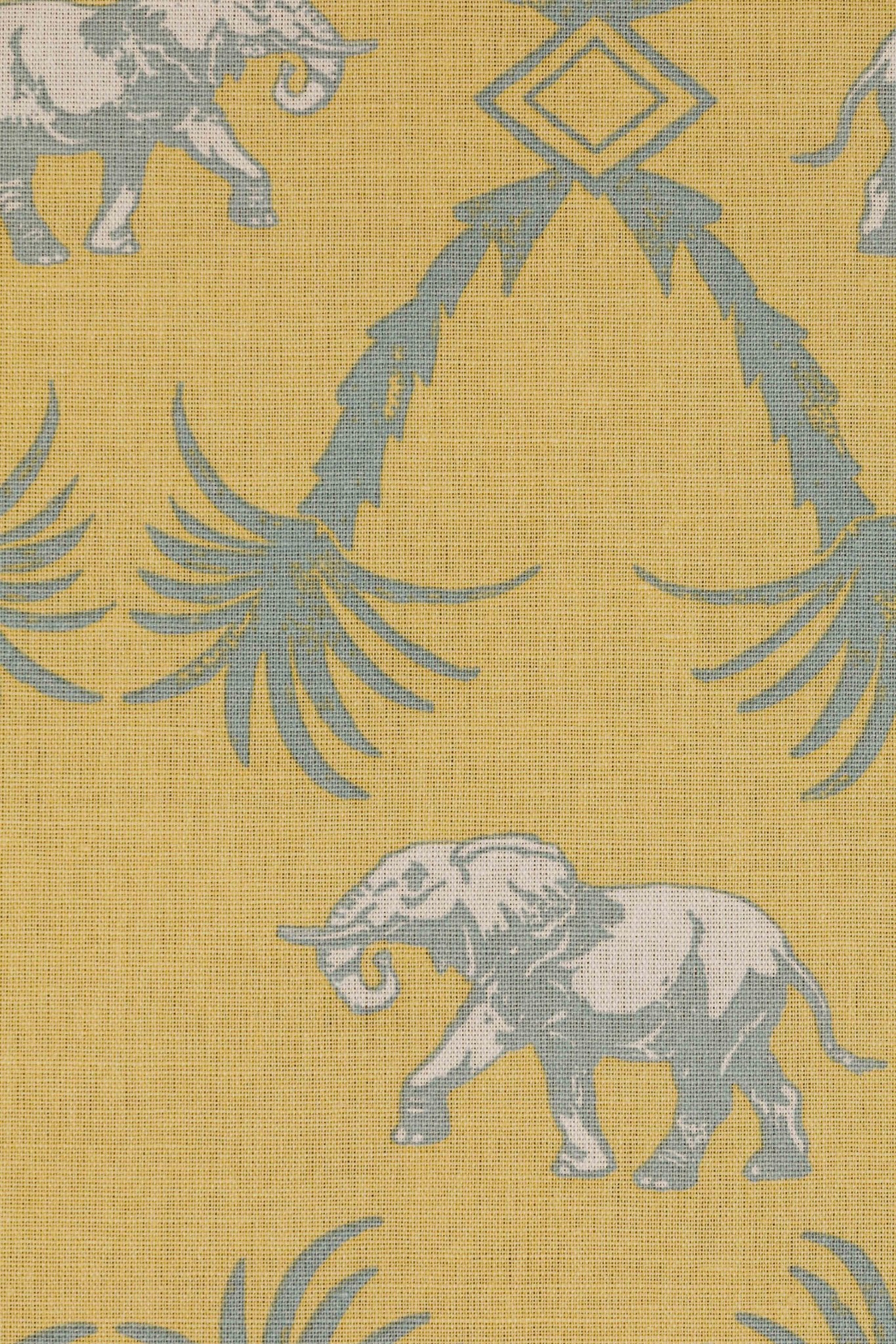 Elephant Palm Curtains | Made to Measure | Ochre/Blue
