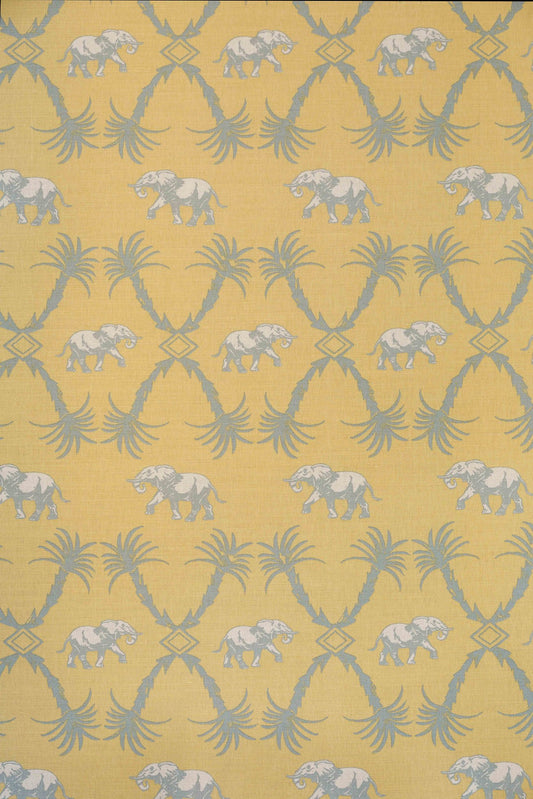Elephant Palm Roman Blind | Made to Measure | Ochre/Blue
