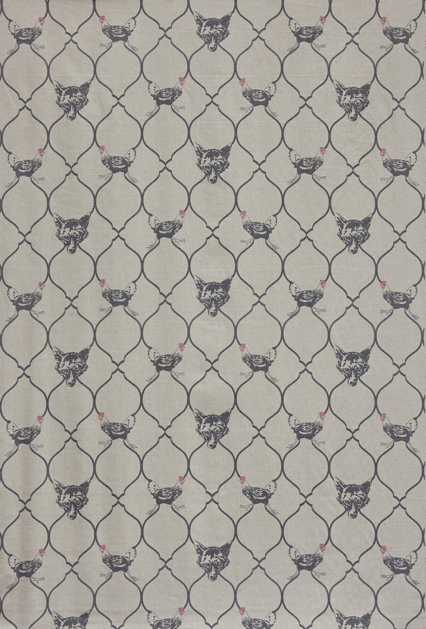 Fox & Hen Roman Blind | Made to Measure | Charcoal/Pink on Natural