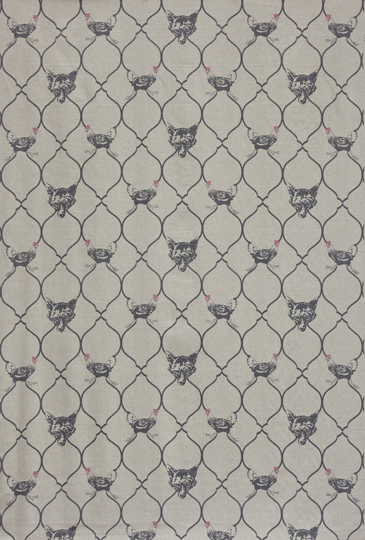 Fox & Hen Roman Blind | Made to Measure | Charcoal/Pink on Natural