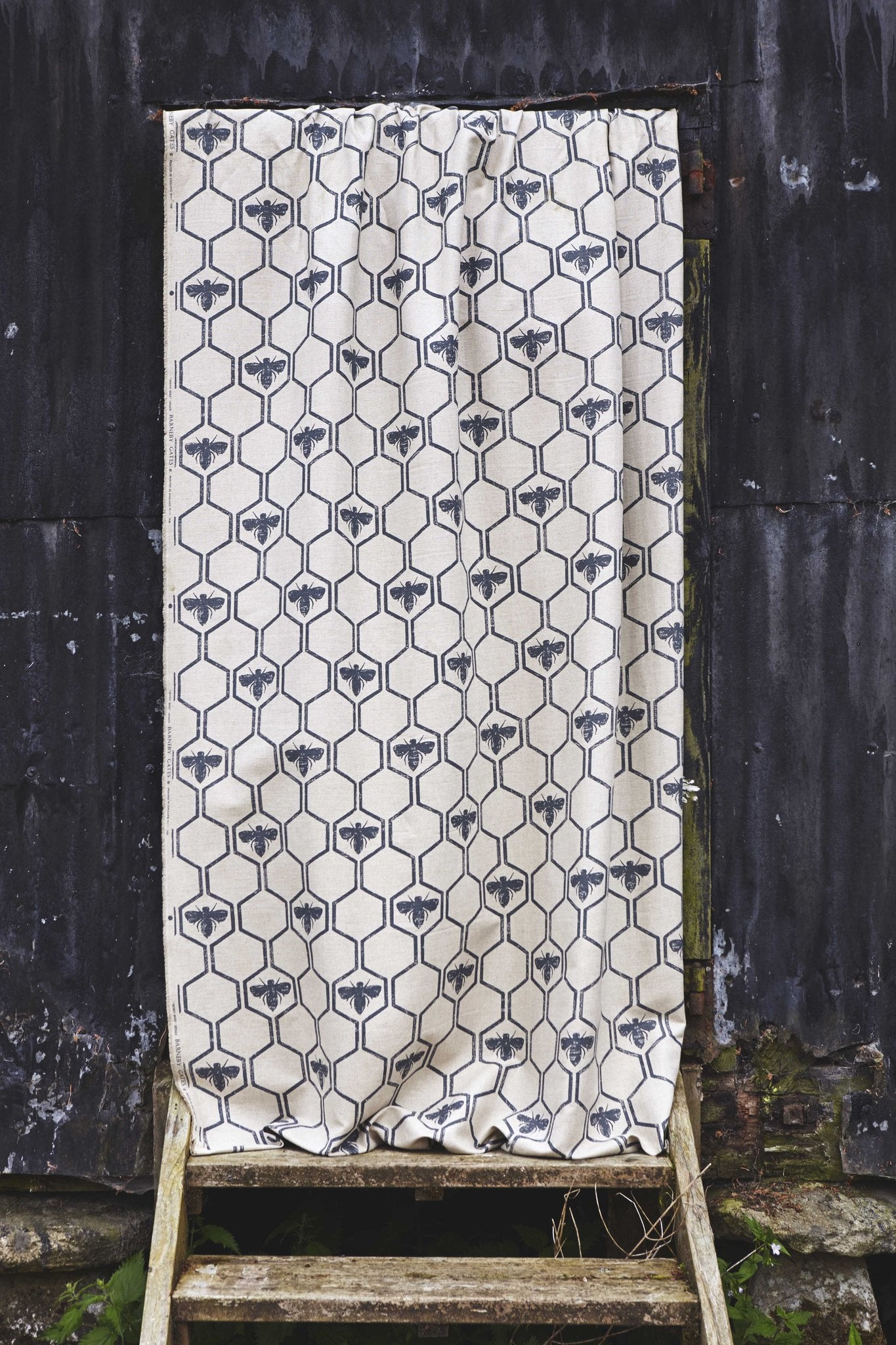 Honey Bees Curtains | Made to Measure | Charcoal