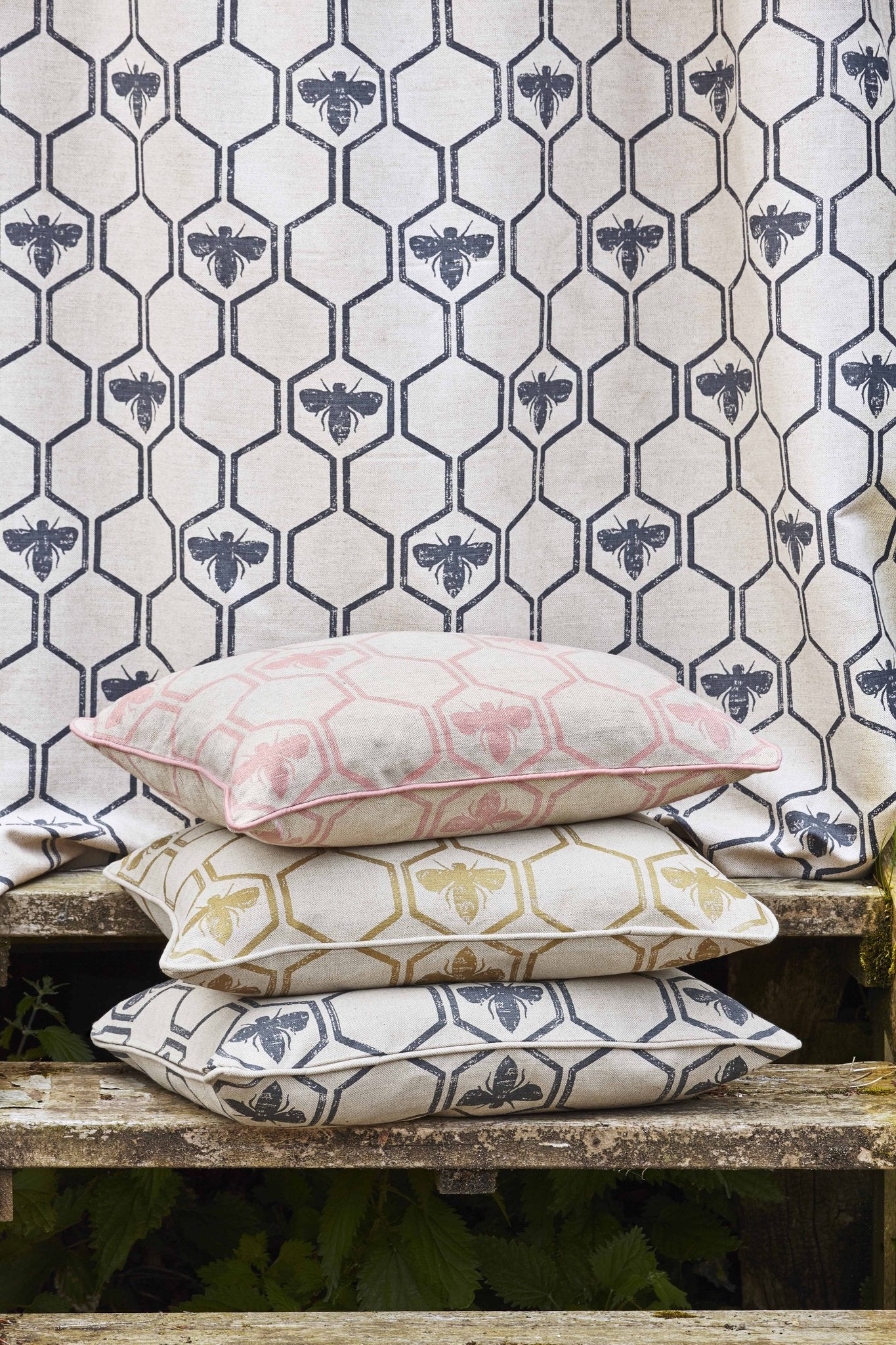 Honey Bees Roman Blind | Made to Measure | Charcoal