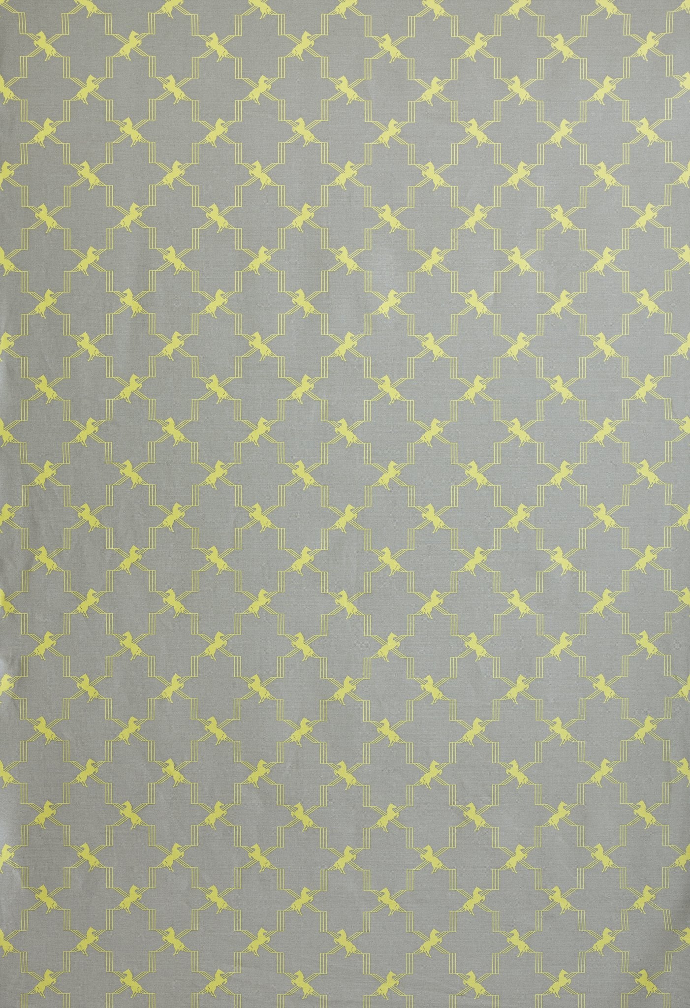 Horse Trellis Curtains | Made to Measure | Acid Yellow on Grey