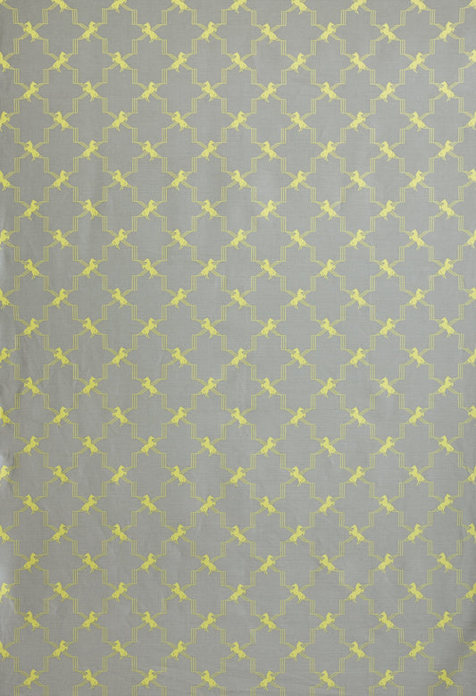 Horse Trellis Roman Blind | Made to Measure | Acid Yellow on Grey