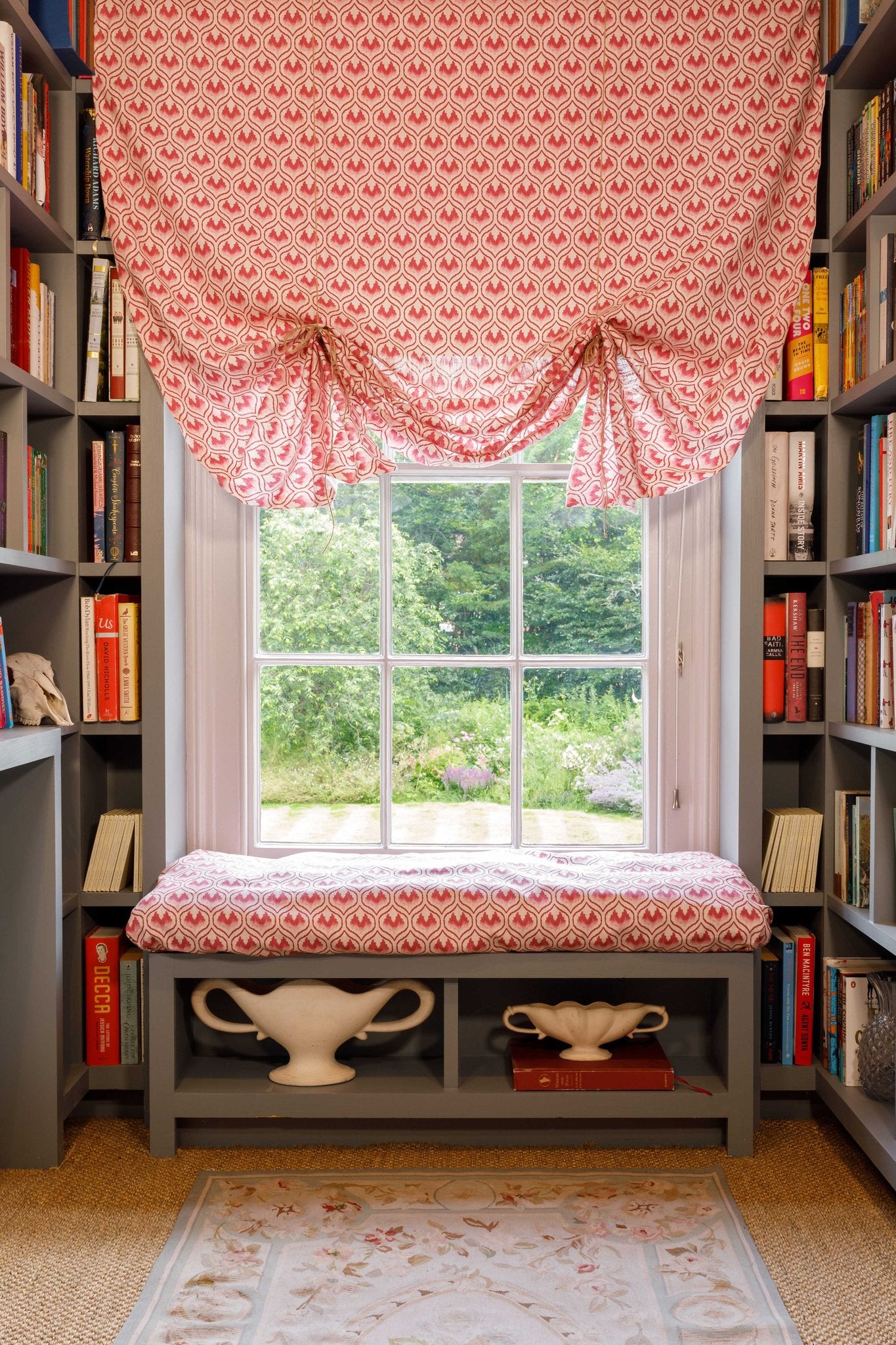 Ikat Heart Roman Blind | Made to Measure | Oxblood