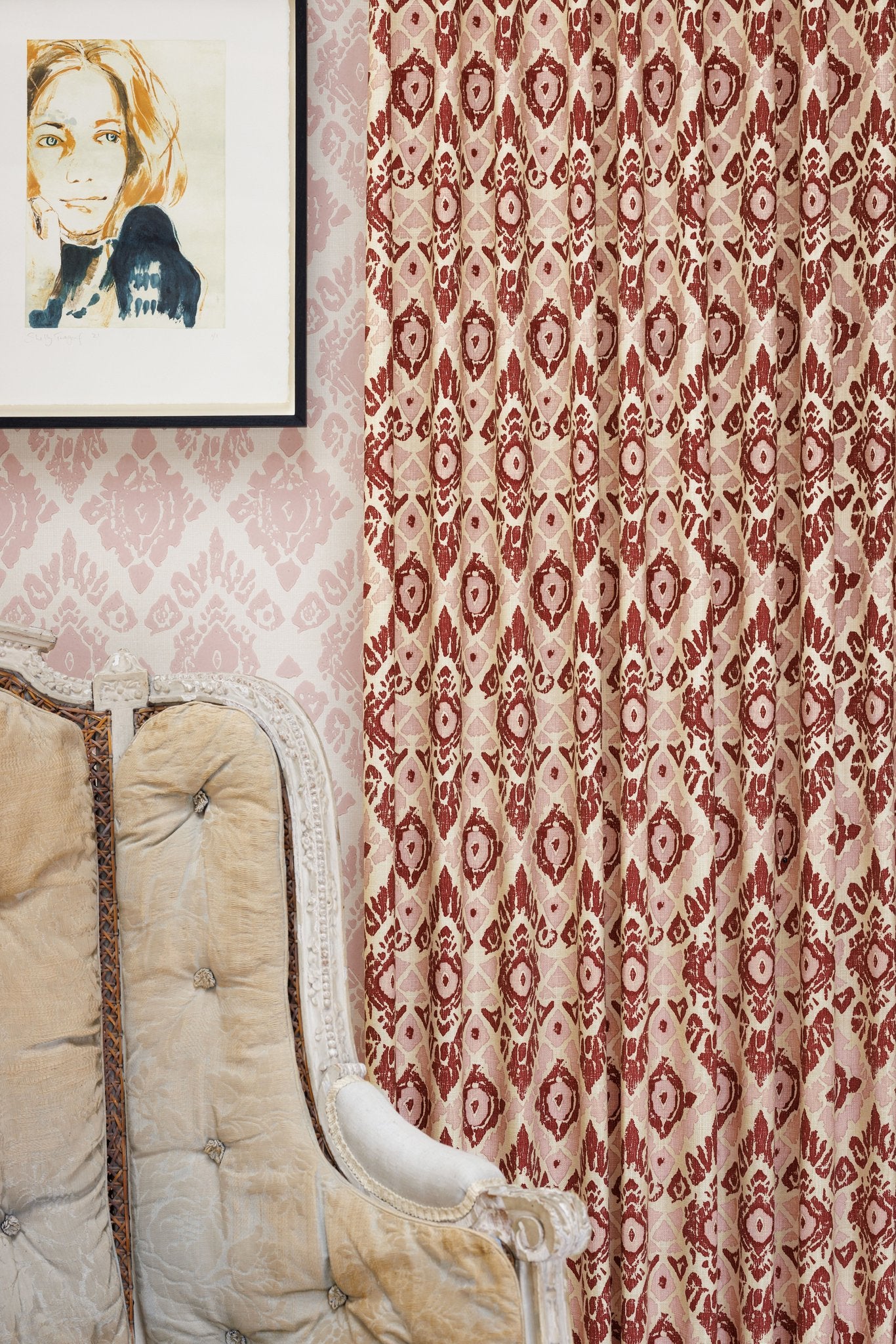 Ikat Roman Blind | Made to Measure | Red/Pink