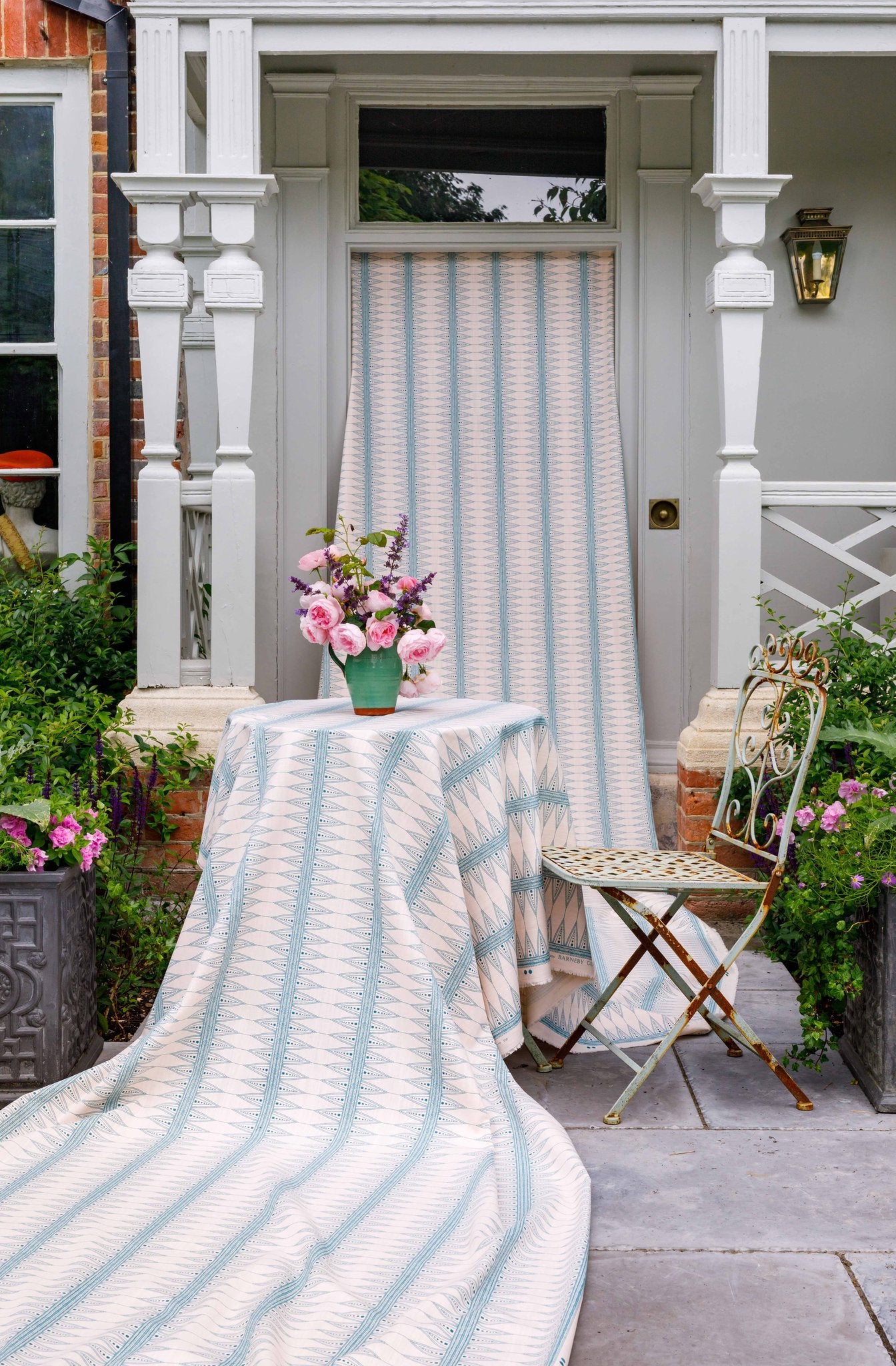 Indian Stripe Roman Blind | Made to Measure | Pink/Teal