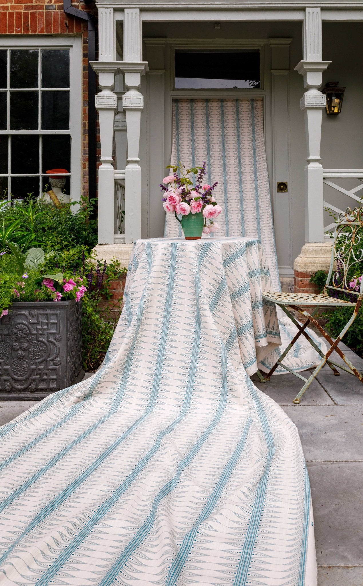 Indian Stripe Roman Blind | Made to Measure | Pink/Teal