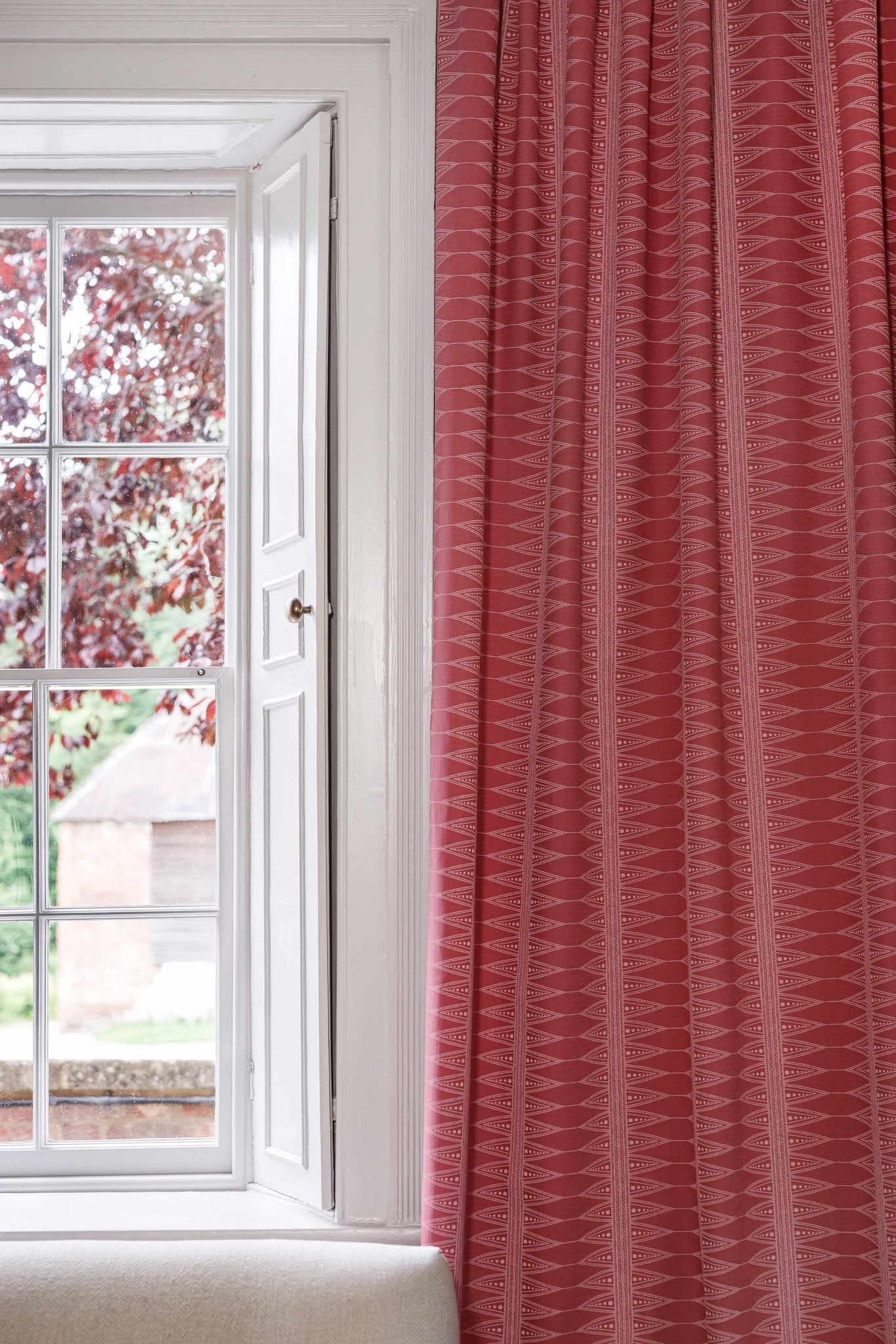 Indian Stripe Roman Blind | Made to Measure | Snug Red