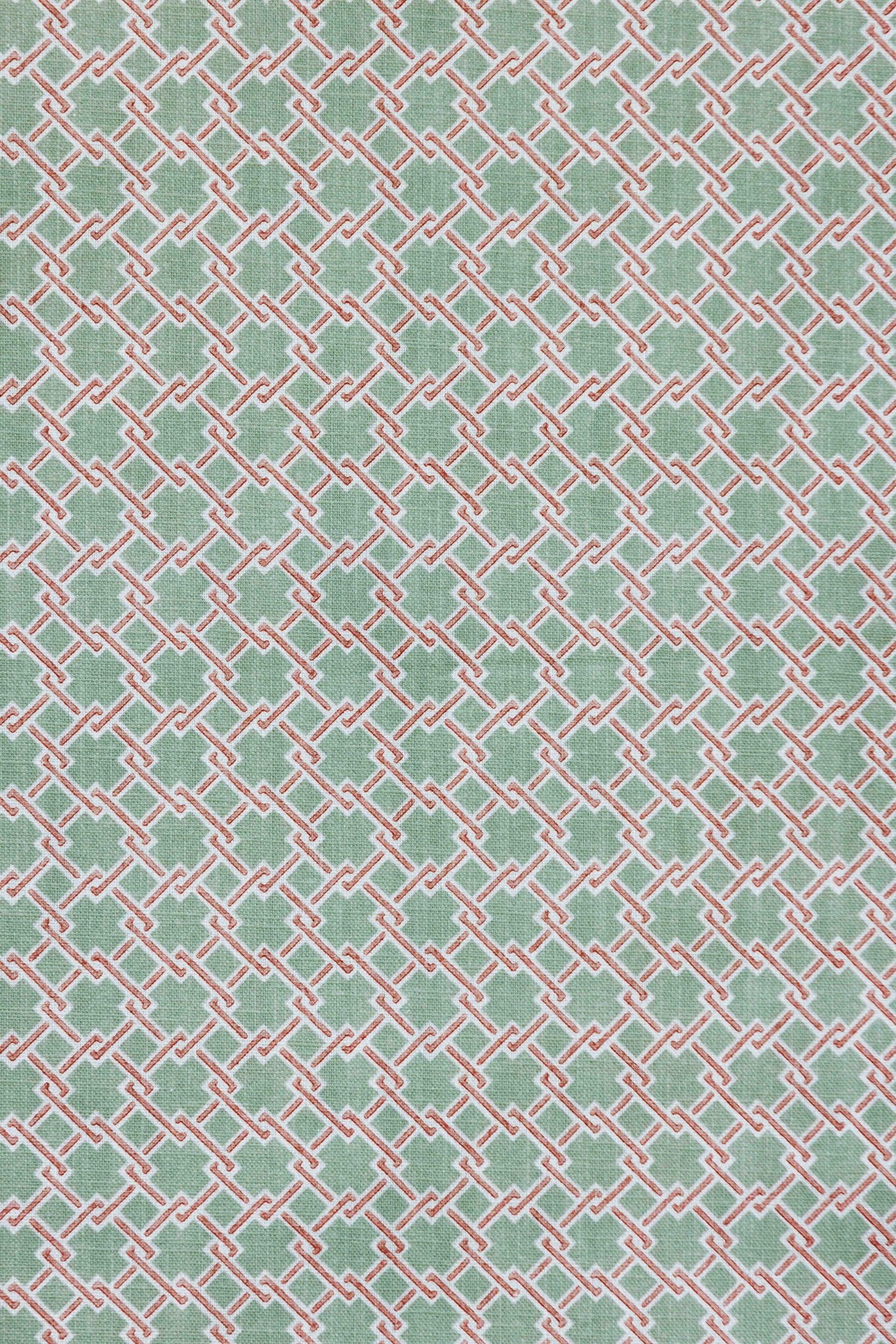 Lattice Cane Curtains | Made to Measure | Olive/Red