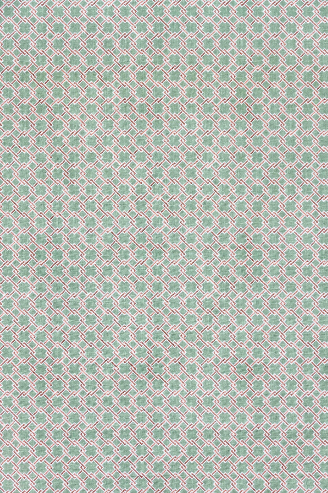 Lattice Cane Roman Blind | Made to Measure | Olive/Red