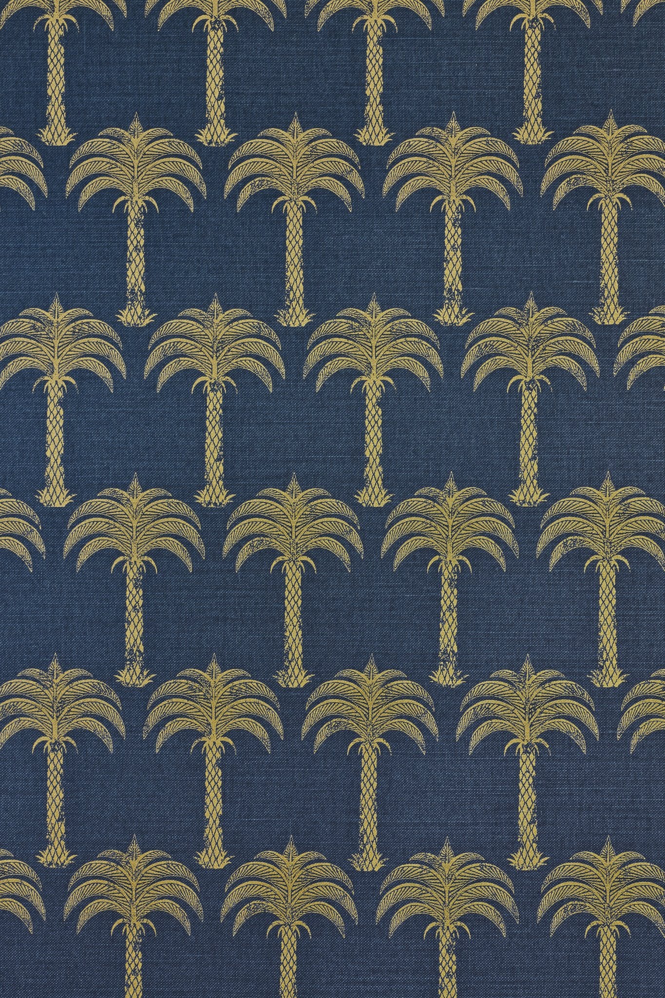 Marrakech Palm Curtains | Made to Measure | Midnight Blue