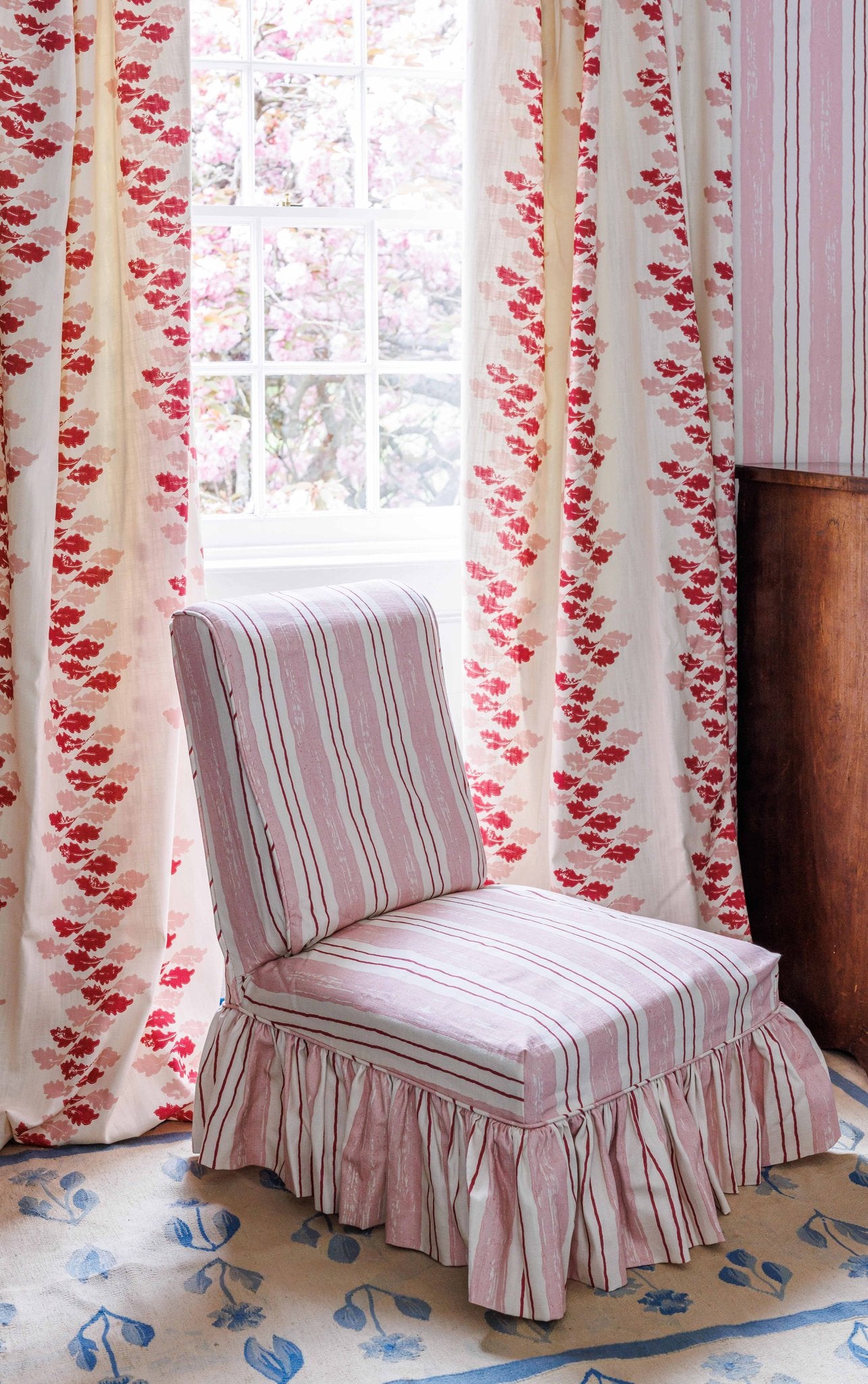 Oak Leaves Curtains | Made to Measure | Red/Pink