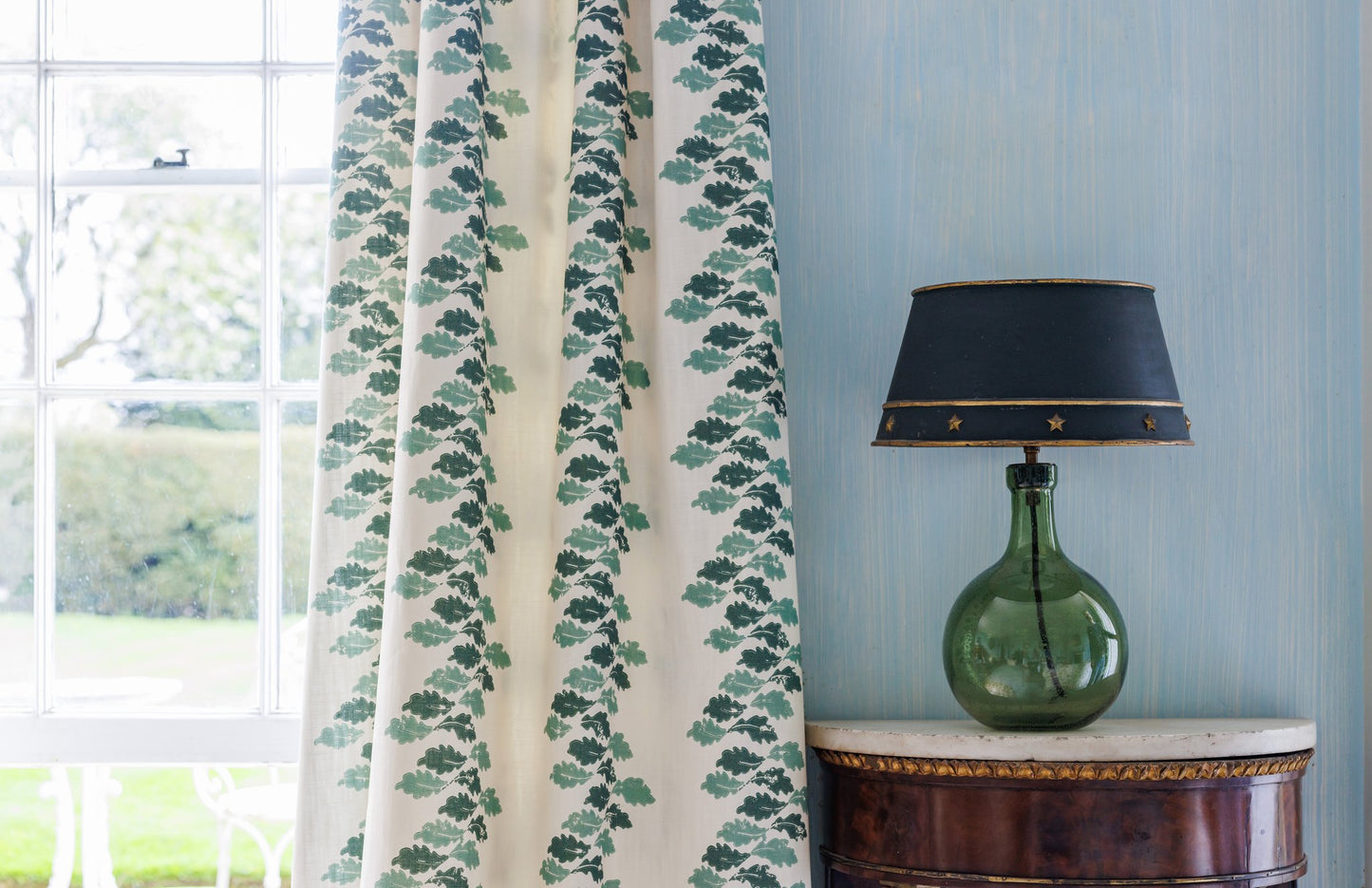 Oak Leaves Roman Blind | Made to Measure | Green