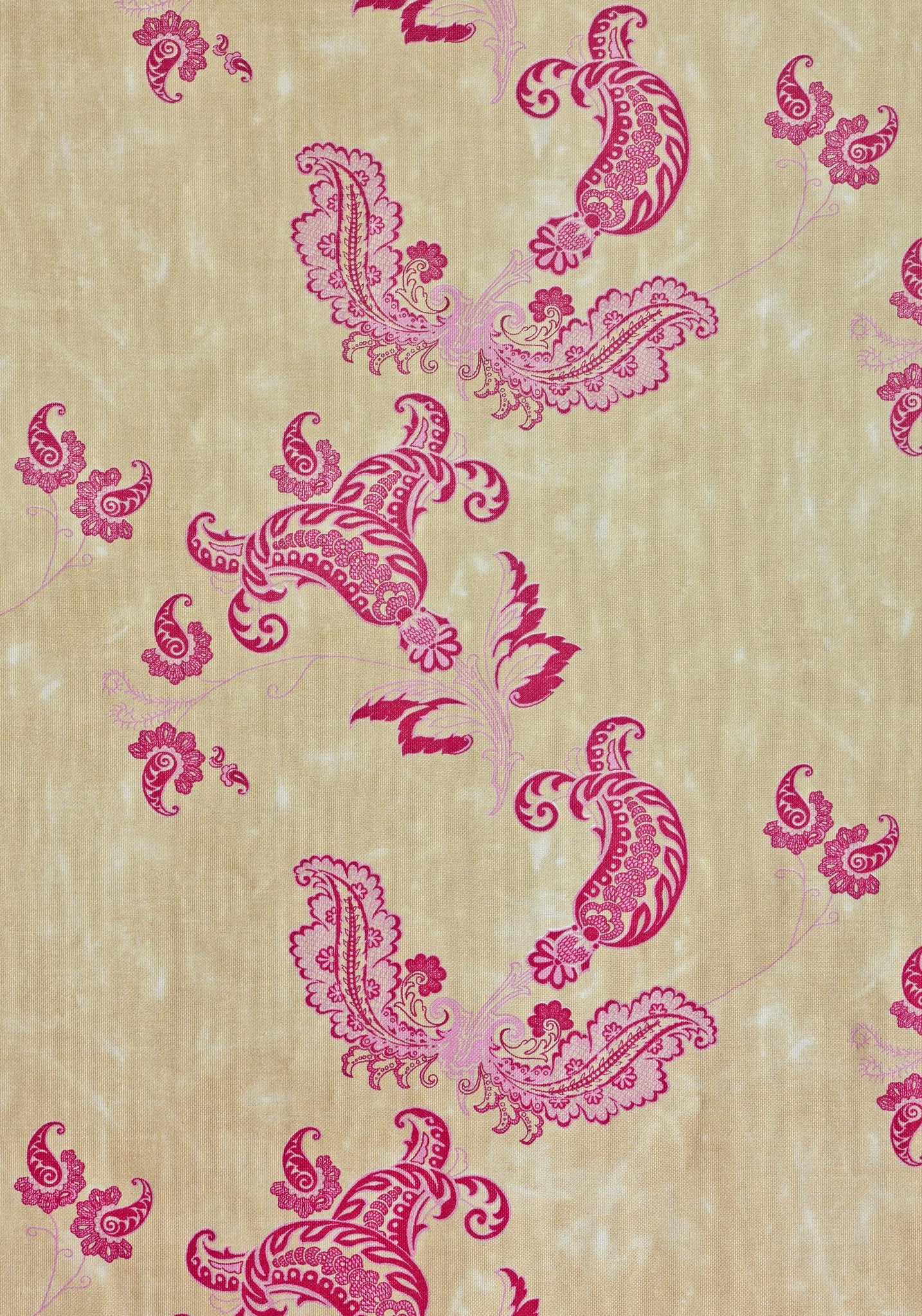 Paisley Curtains | Made to Measure | Hot Pink On Tea Stain