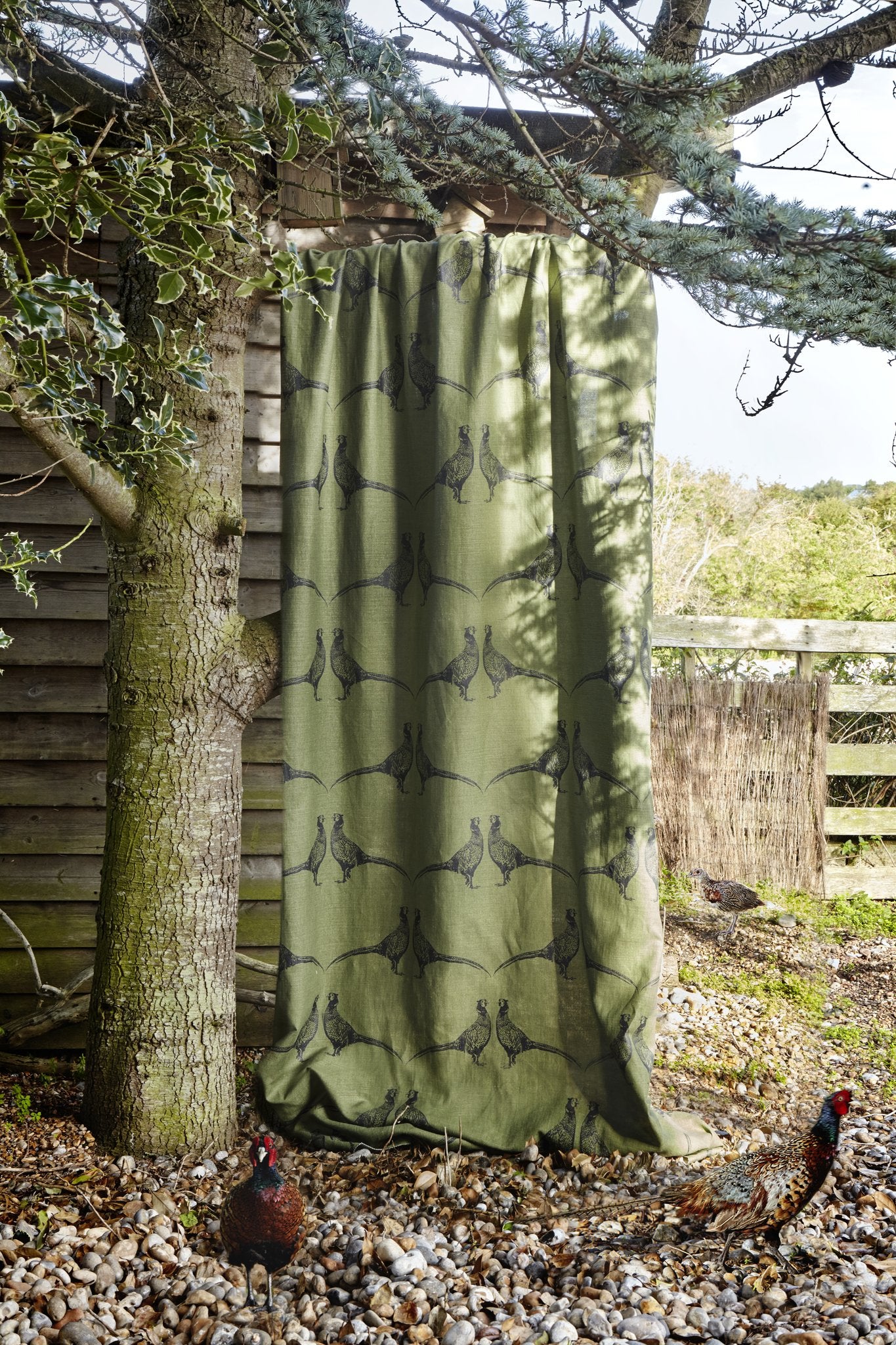 Pheasant Curtains | Made to Measure | Camo Green