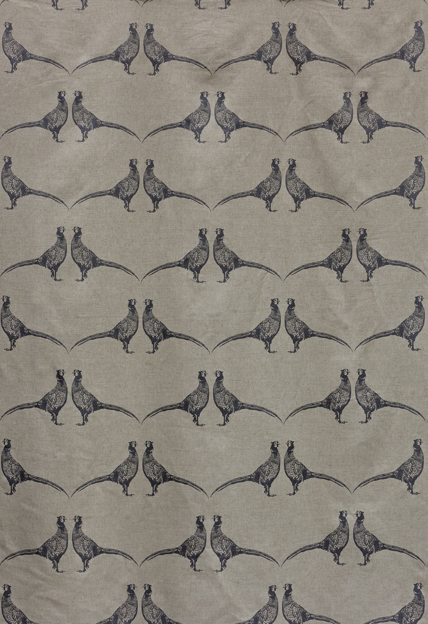 Pheasant Curtains | Made to Measure | Charcoal on Natural