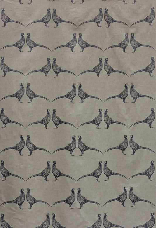 Pheasant Curtains | Made to Measure | Charcoal on Natural