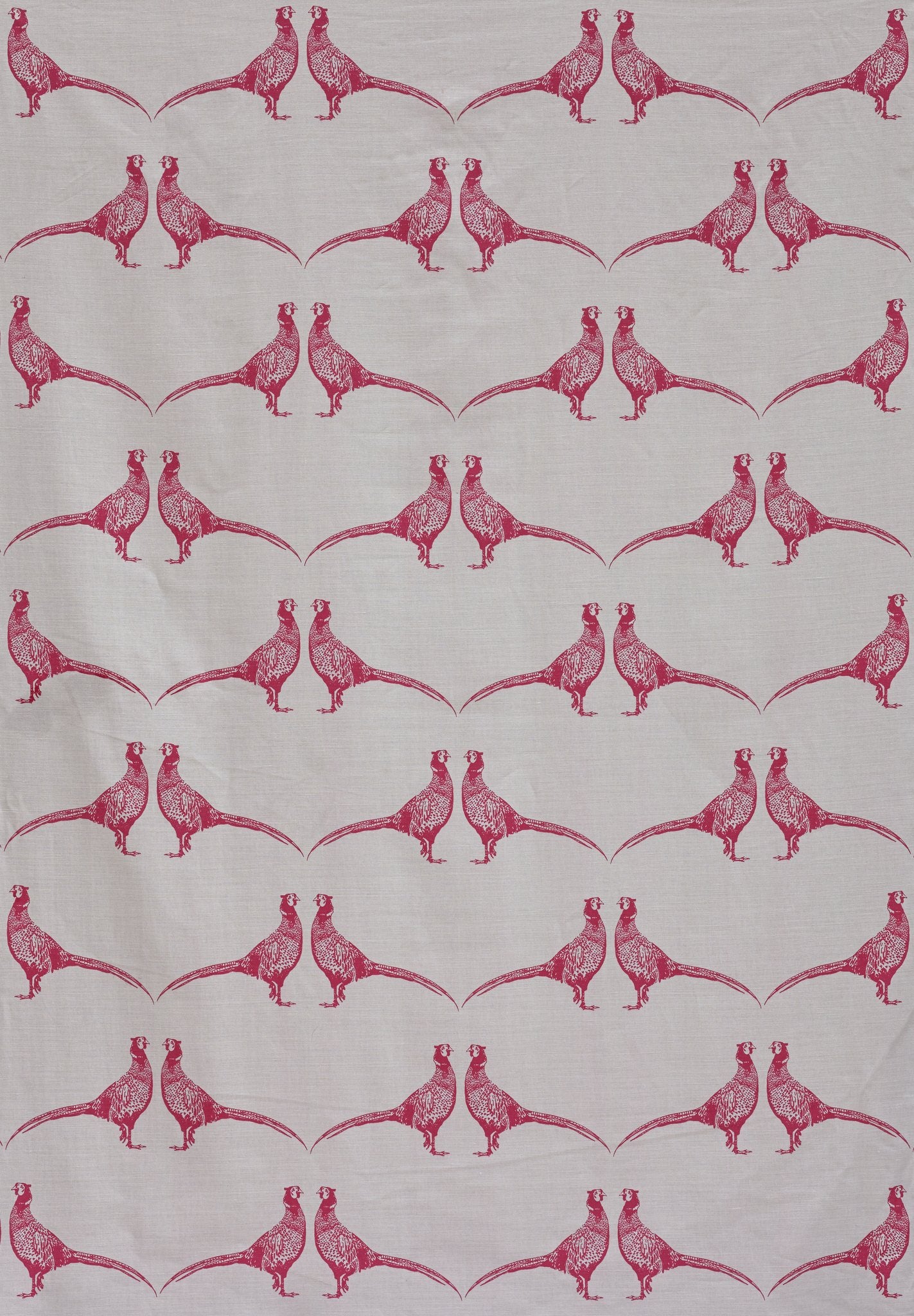Pheasant Curtains | Made to Measure | Pink on Cream