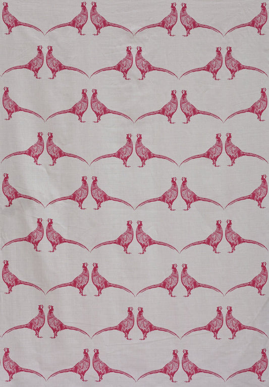 Pheasant Curtains | Made to Measure | Pink on Cream