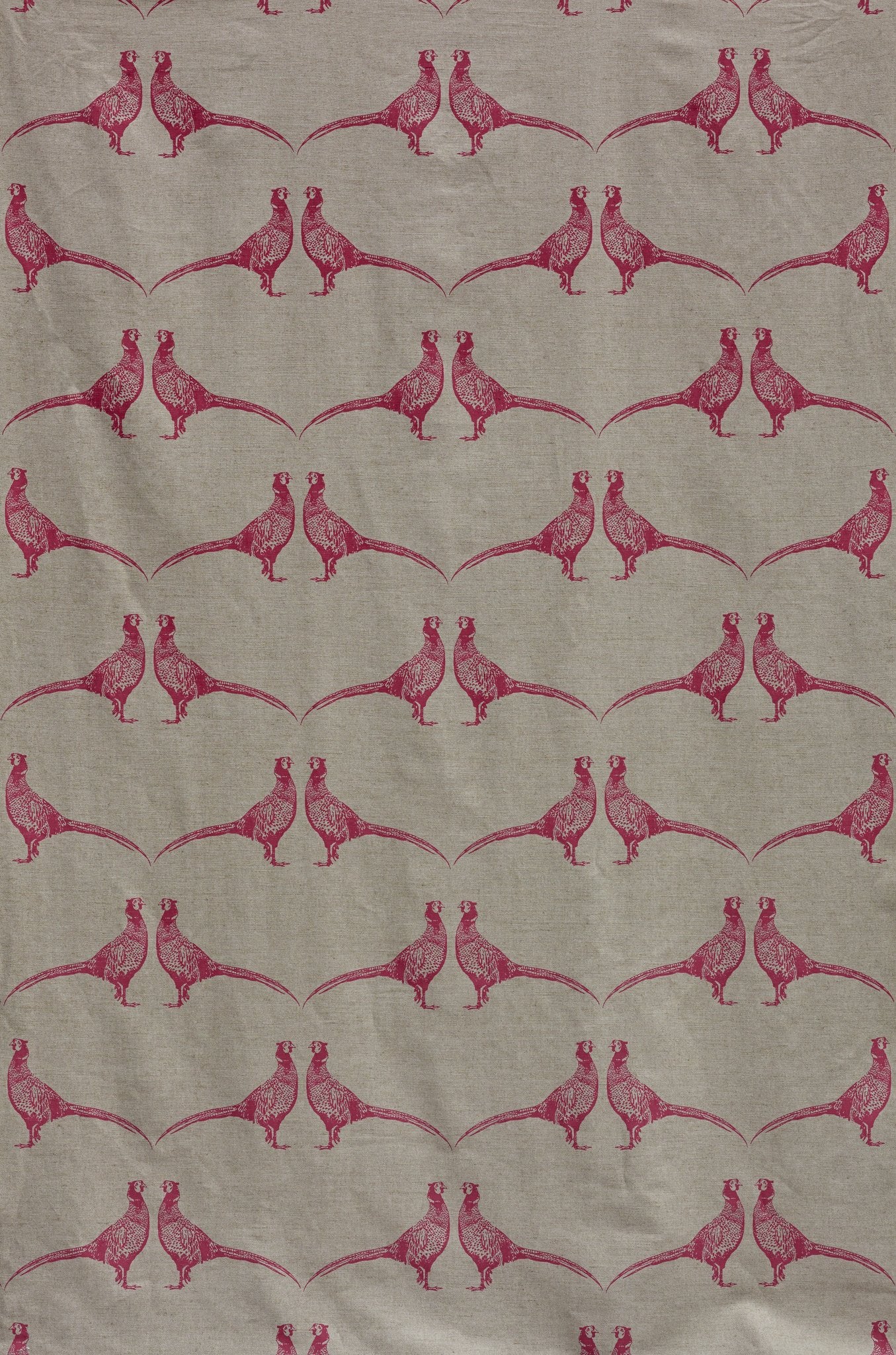 Pheasant Curtains | Made to Measure | Pink on Natural