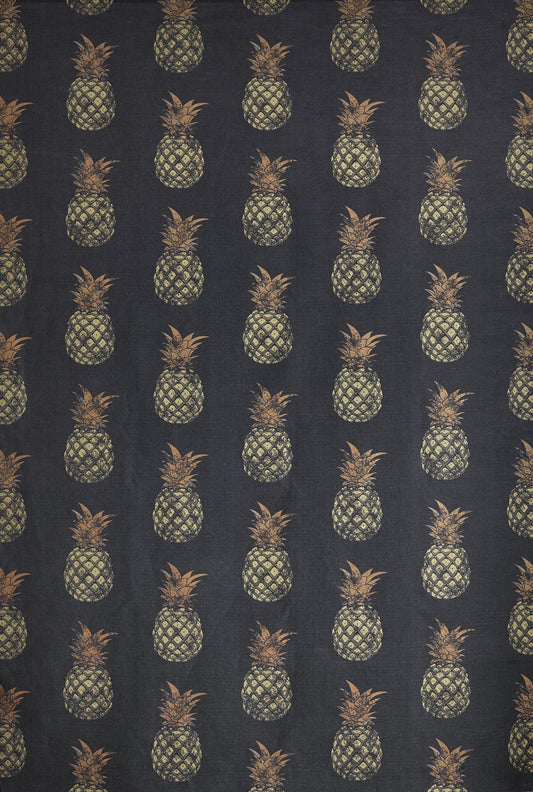 Pineapple Curtains | Made to Measure | Gold on Charcoal