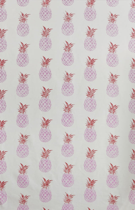 Pineapple Curtains | Made to Measure | Pink / Red on Cream