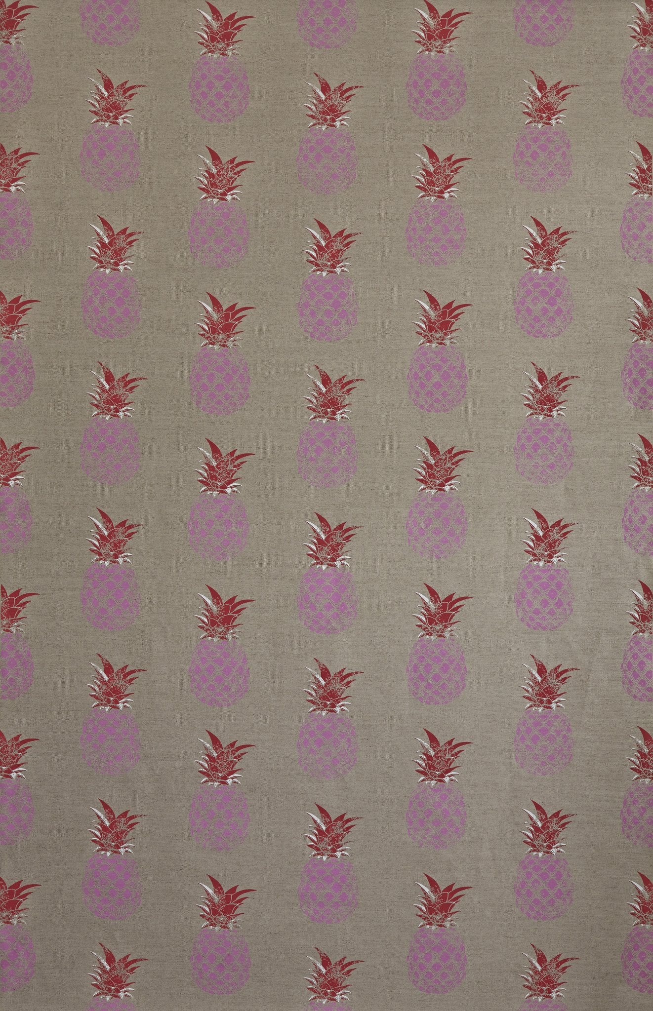 Pineapple Curtains | Made to Measure | Pink / Red On Natural