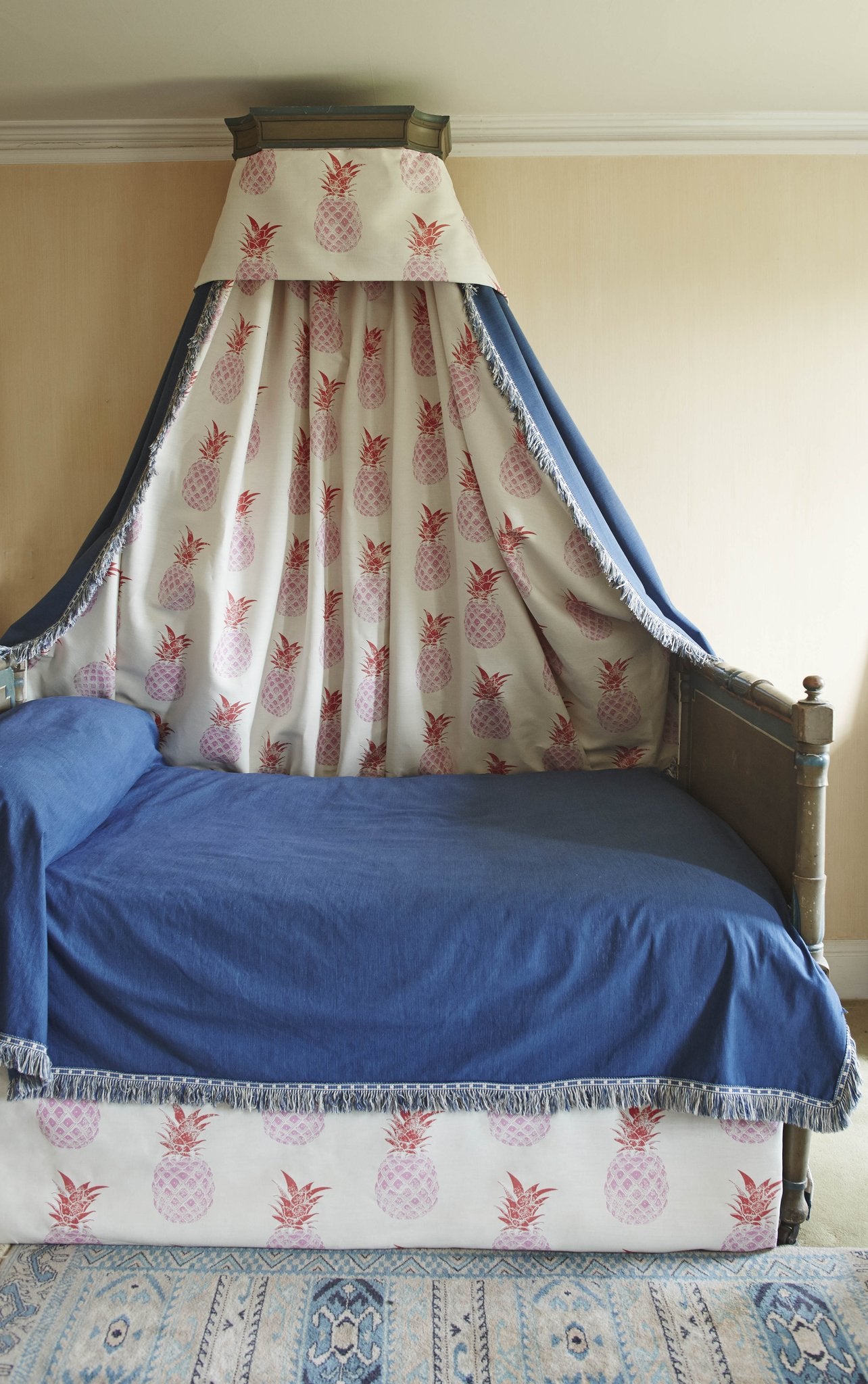 Pineapple Curtains | Made to Measure | Pink / Red On Natural
