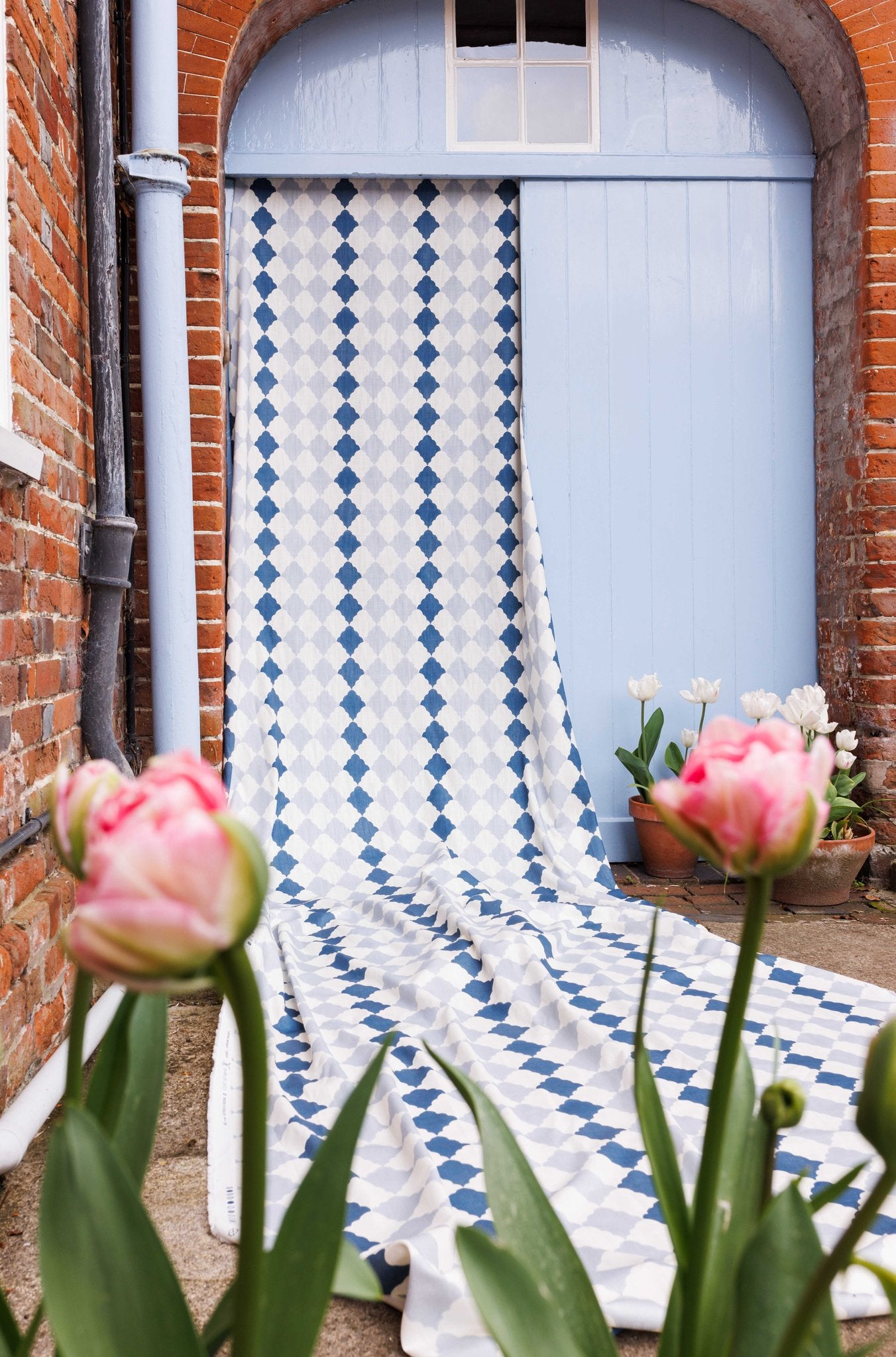 Quilted Harlequin Curtains | Made to Measure | Two Blues