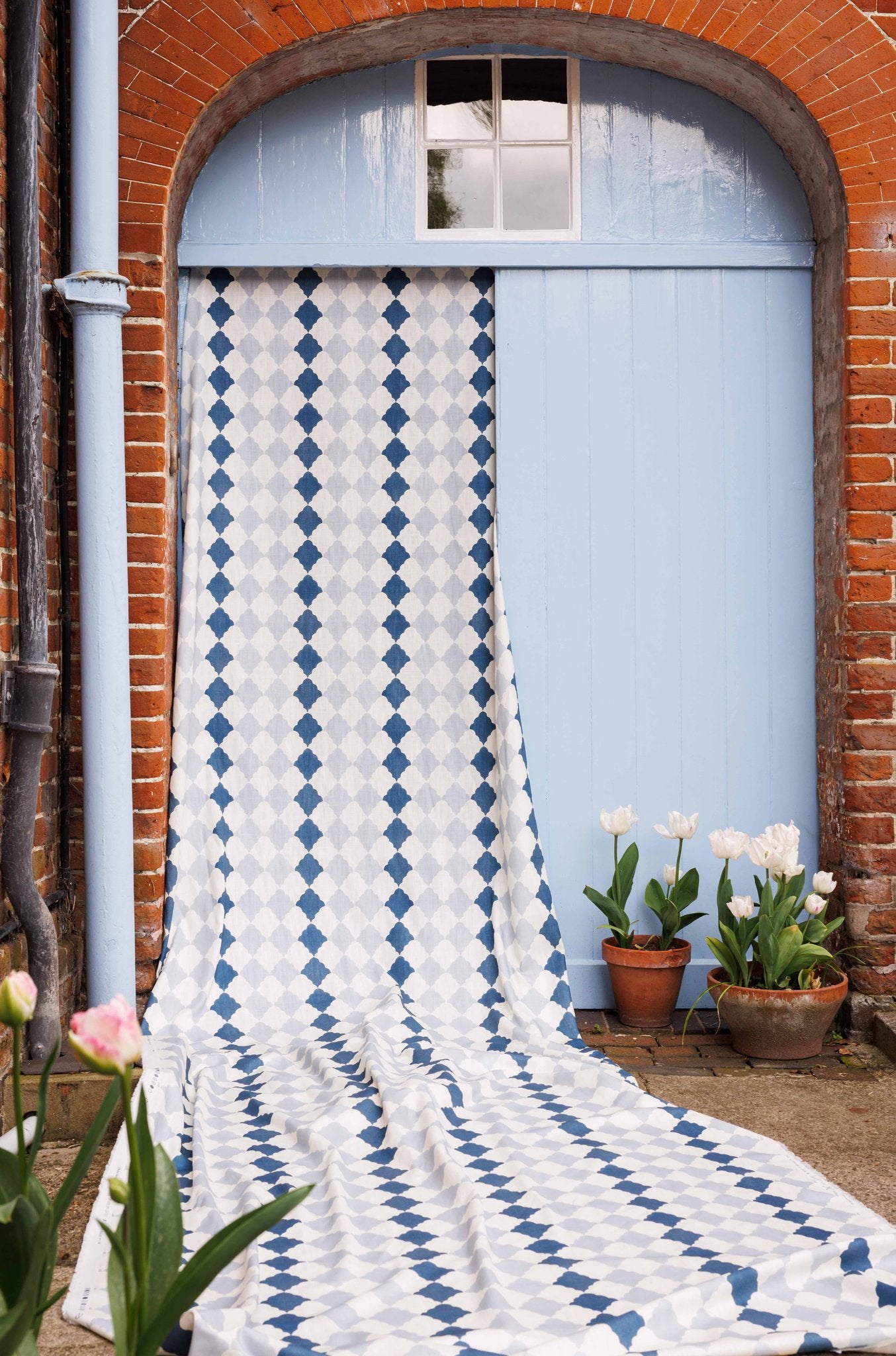Quilted Harlequin Curtains | Made to Measure | Two Blues