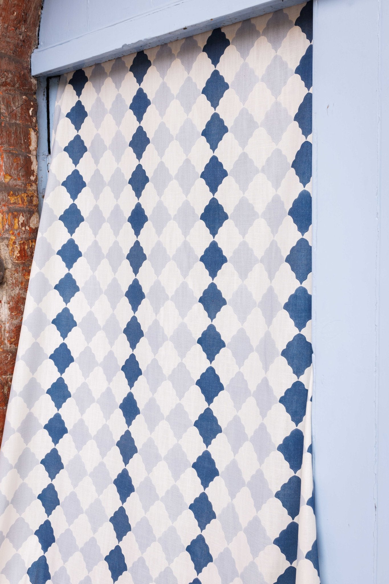 Quilted Harlequin Curtains | Made to Measure | Two Blues
