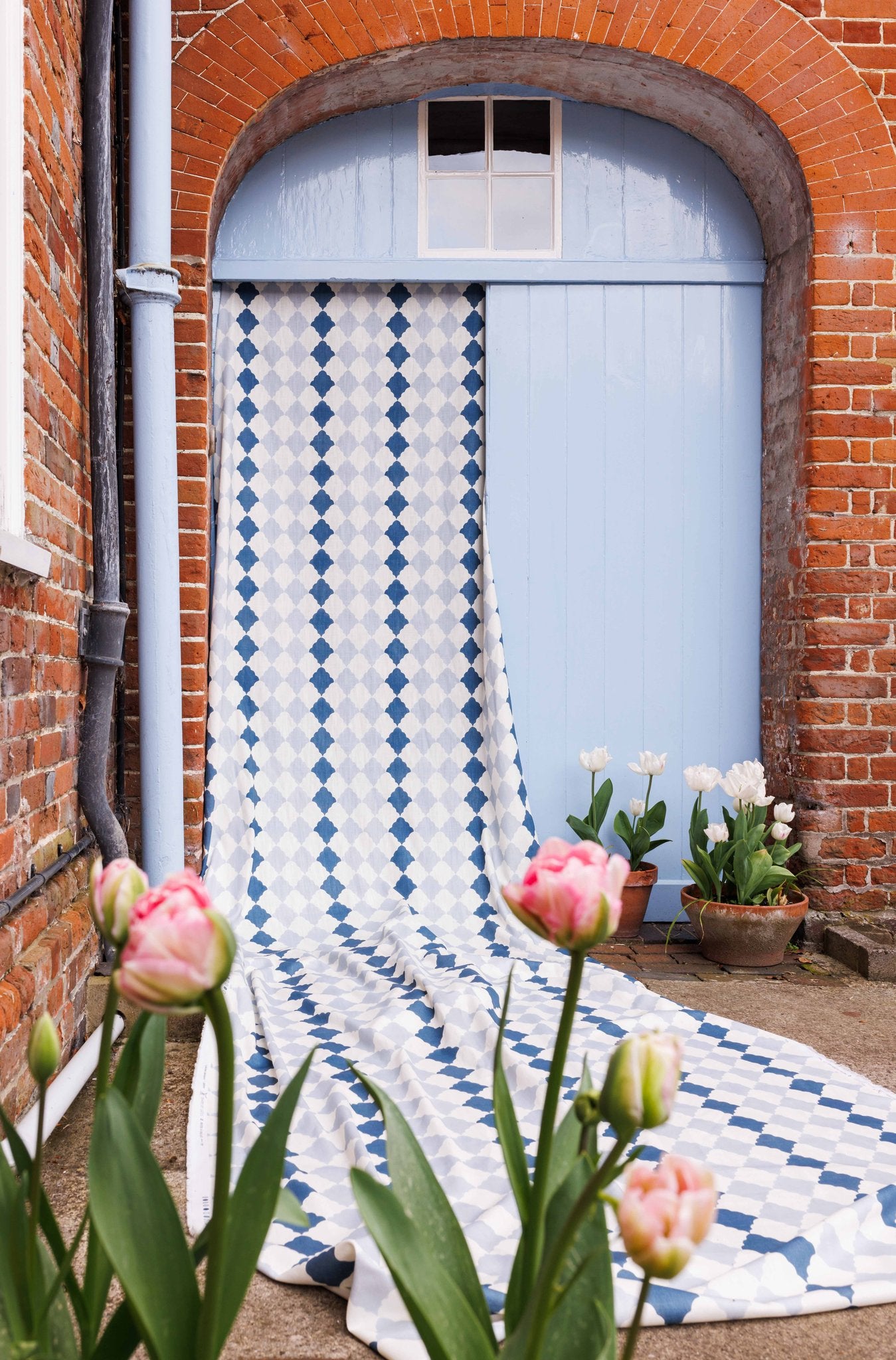 Quilted Harlequin Curtains | Made to Measure | Two Blues