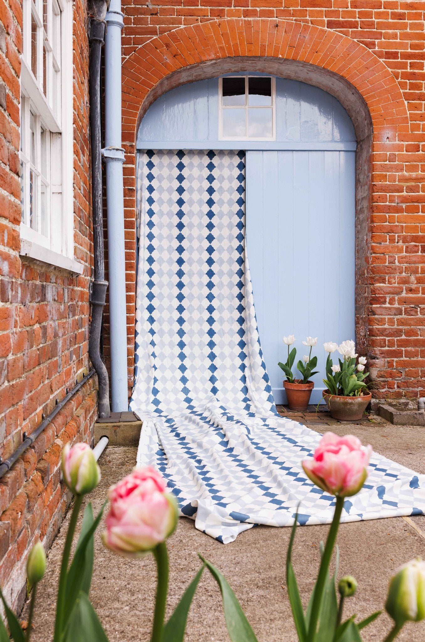 Quilted Harlequin Curtains | Made to Measure | Two Blues