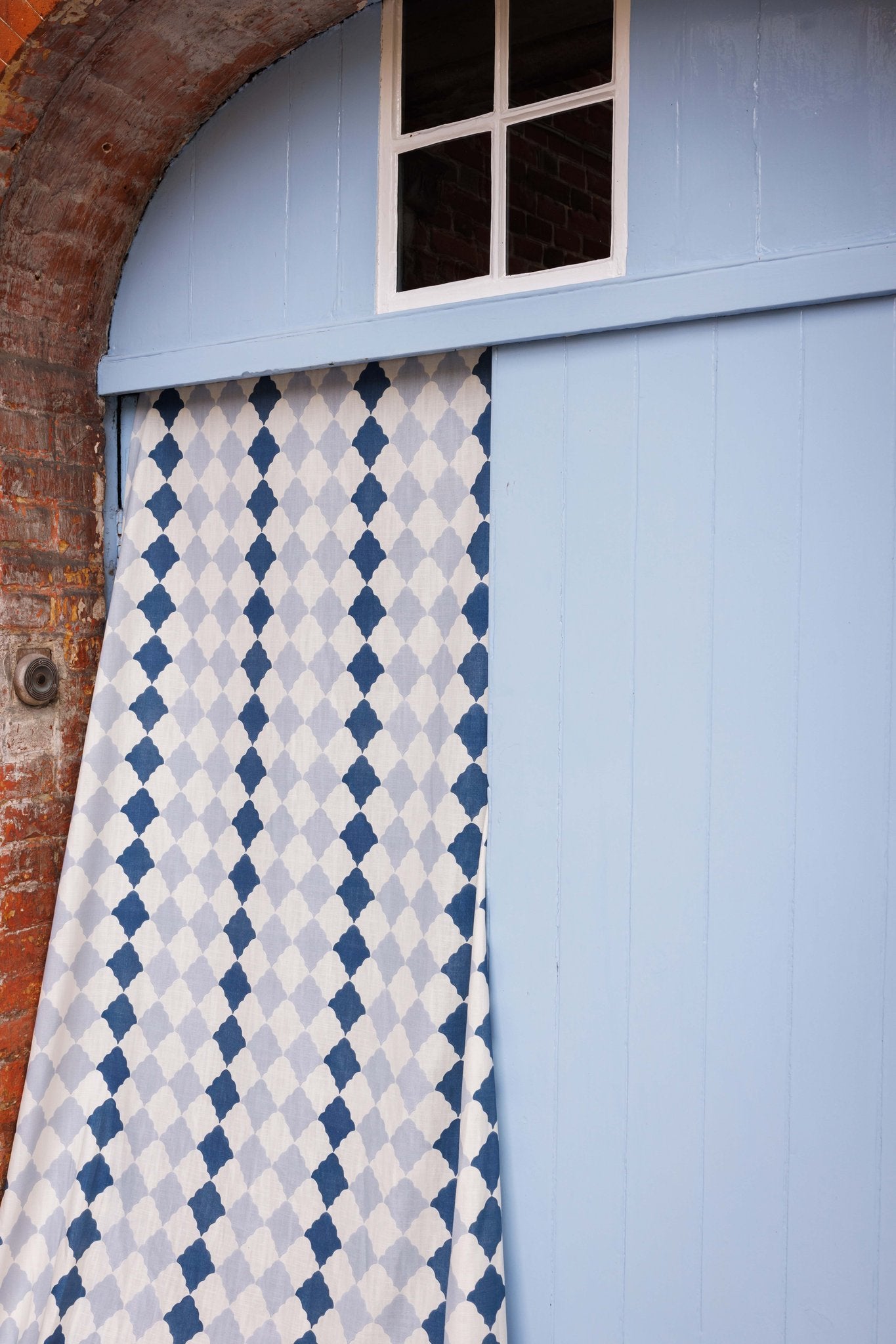 Quilted Harlequin Roman Blind | Made to Measure | Two Blues