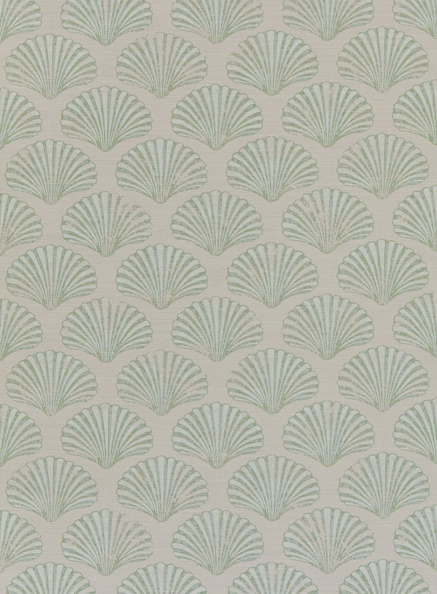 Scallop Shell Roman Blind | Made to Measure | Plaster / Green