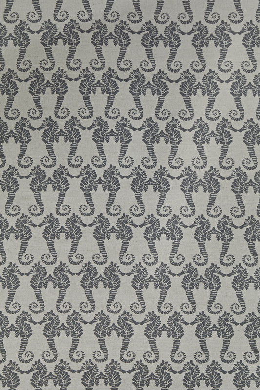 Seahorse Curtains | Made to Measure | Charcoal on Natural